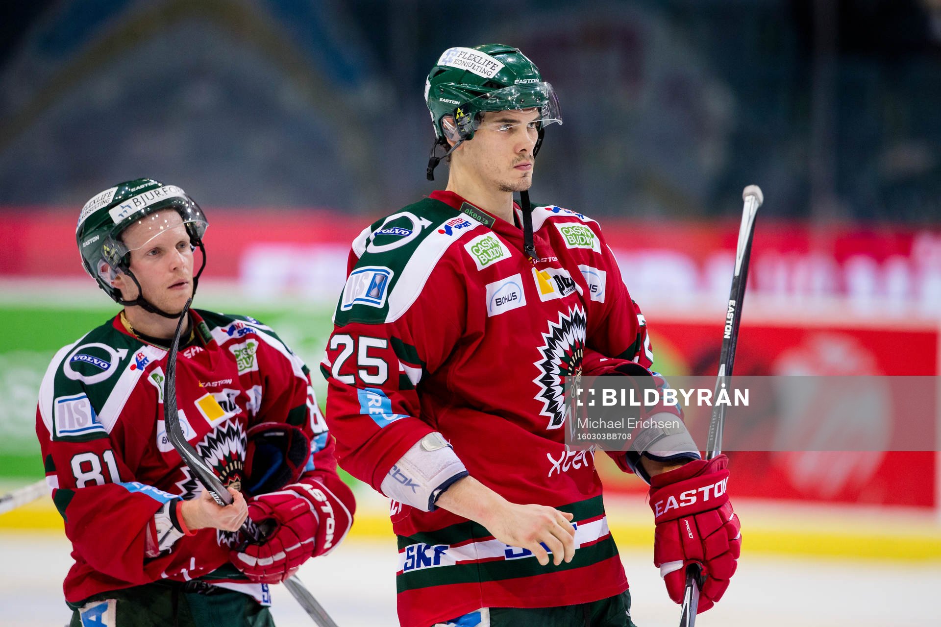 Frölundas Ryan Lasch och Oliver Lauridsen  deppar