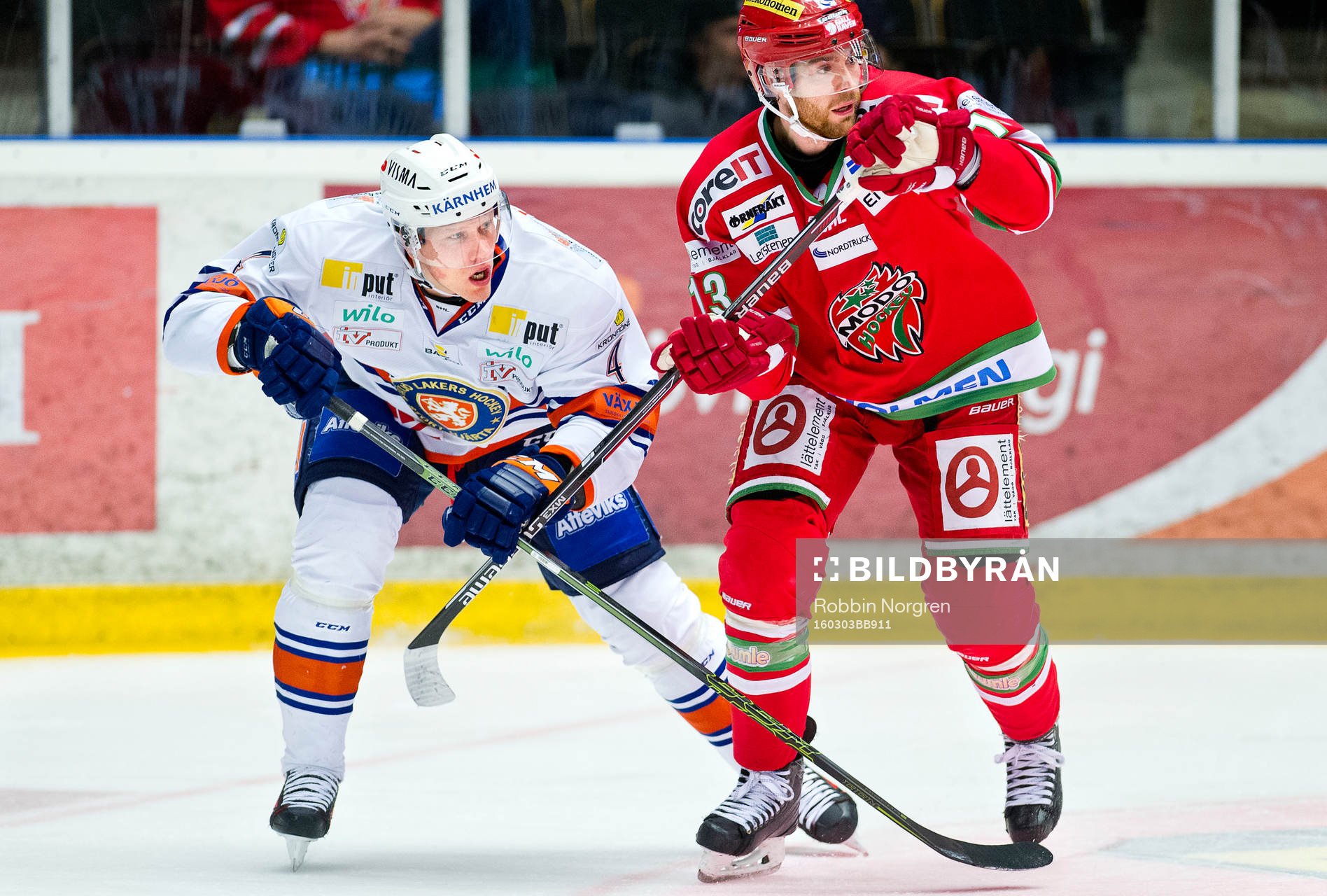 Växjös Niclas Lundgren och Modos Bill Thomas