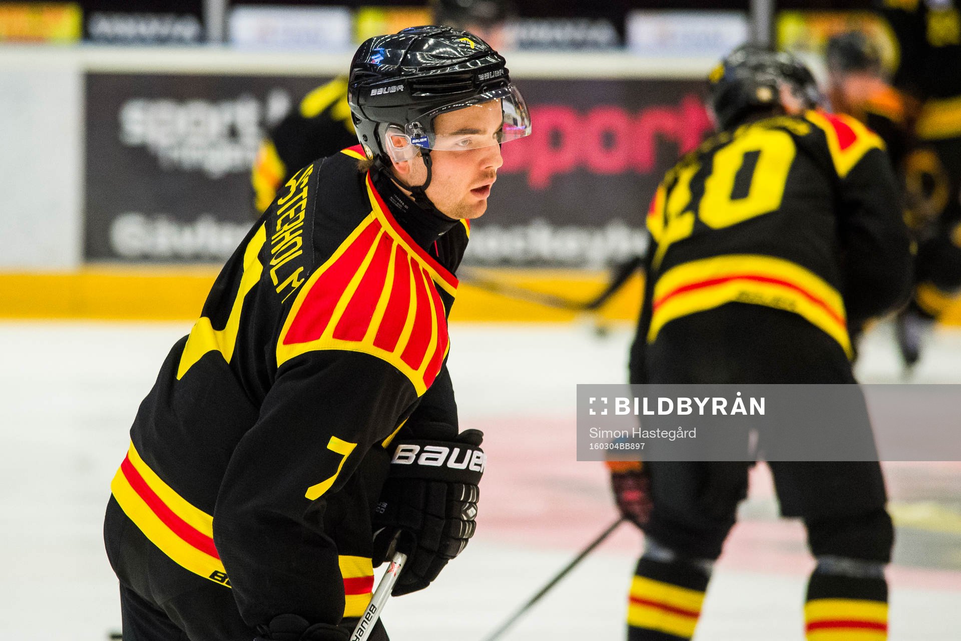 Brynäs Ponthus Westerholm före ishockeymatchen i SHL
