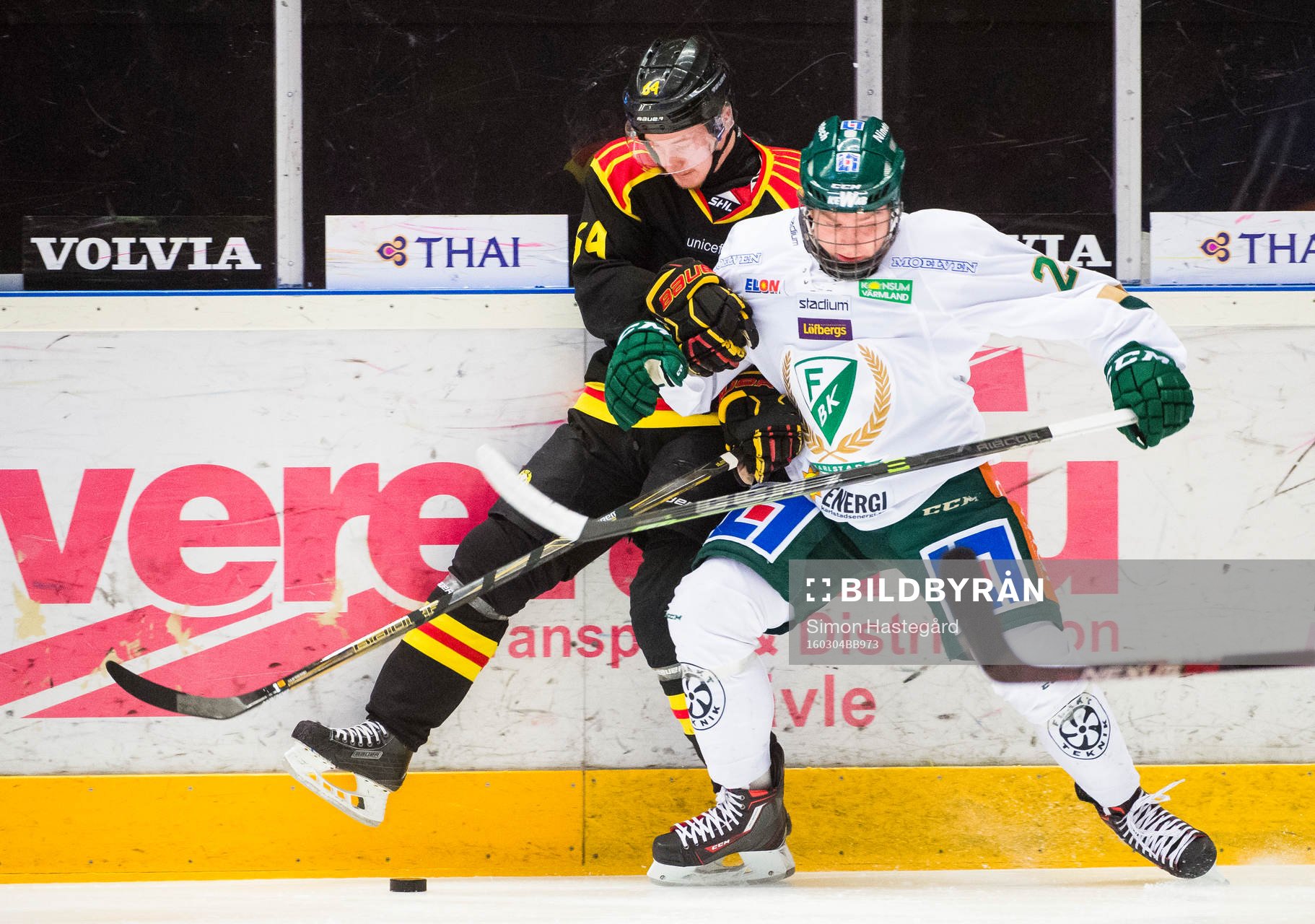 Brynäs Jonathan Pudas och Färjestads Lukas Enqvist