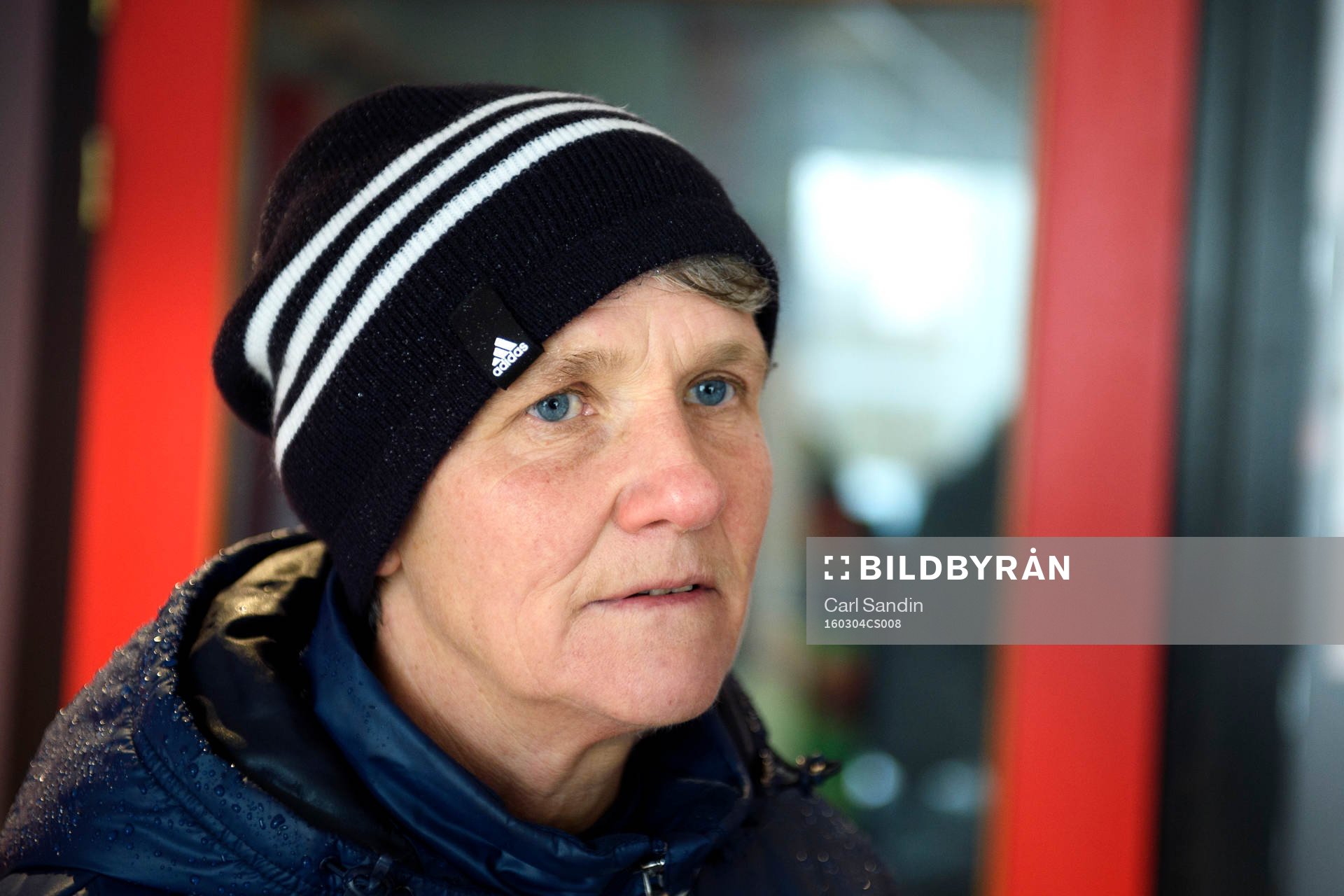 Sveriges förbundskapten Pia Sundhage blir intervjuad