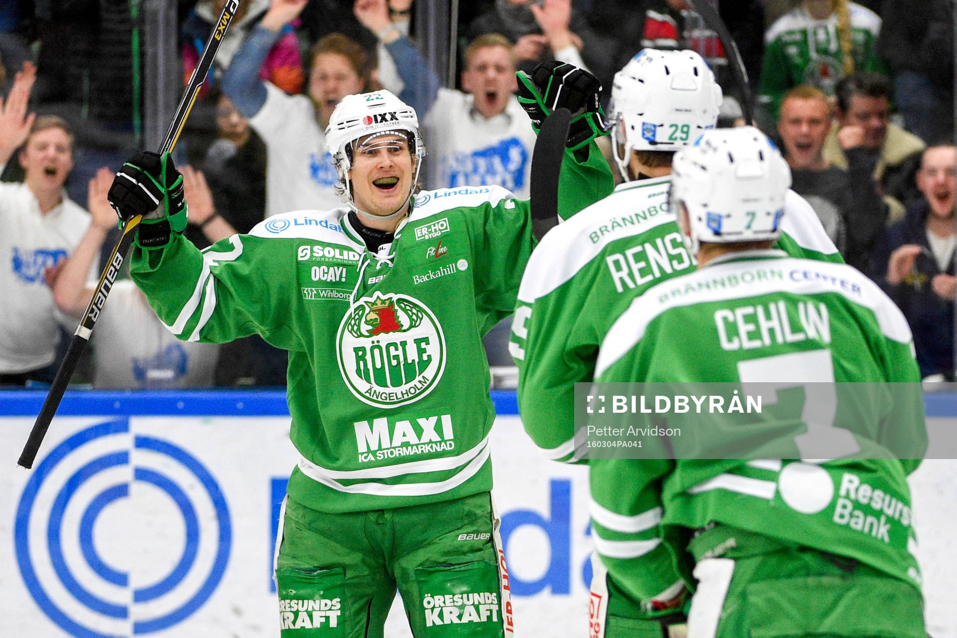 Rögles Sebastian Wännström jublar