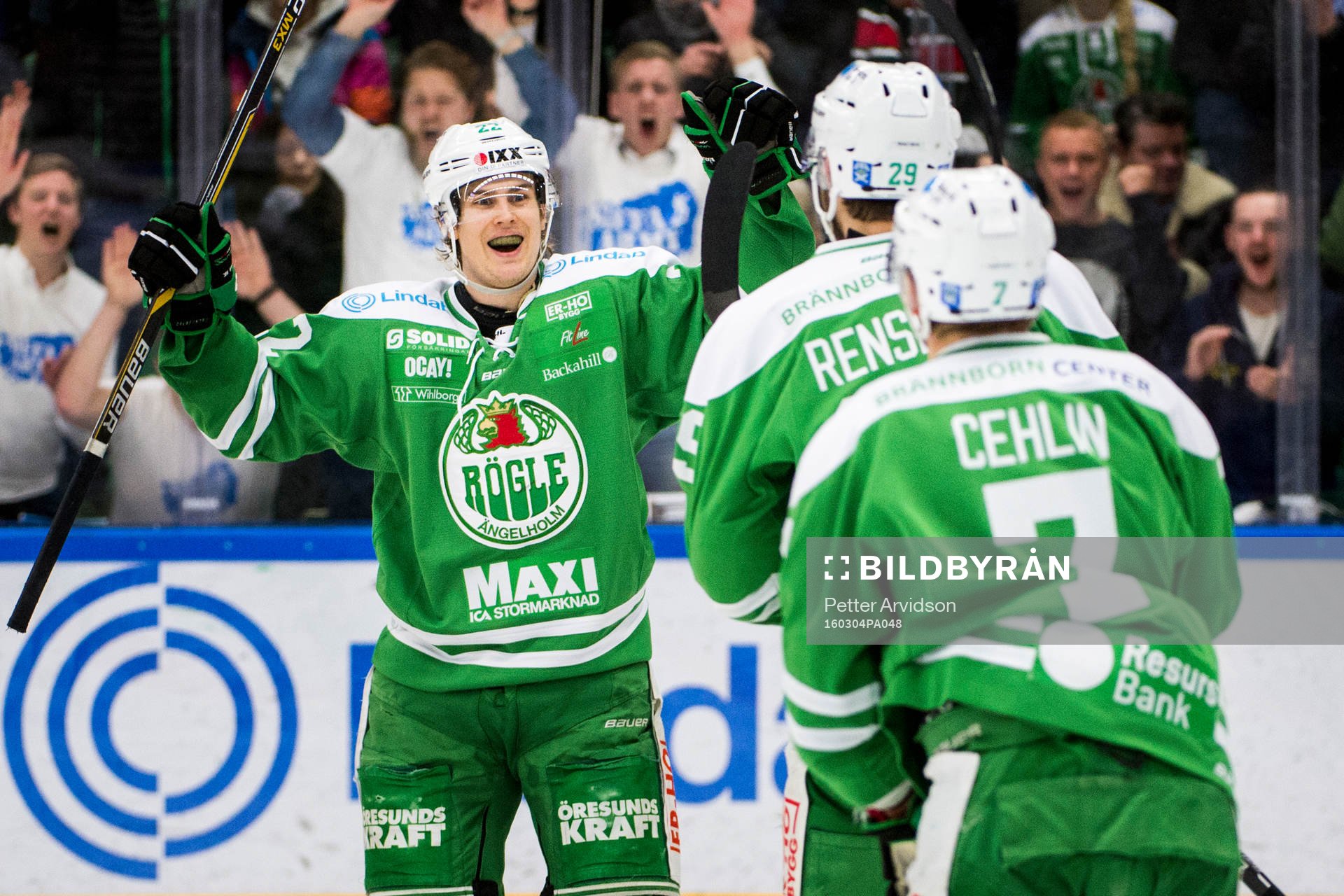 Rögles Sebastian Wännström jublar