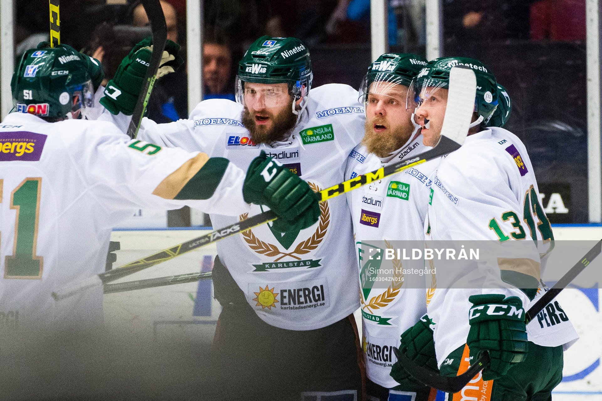 Färjestads Mikael Wikstrand, Antti Tyrväinen och Linus