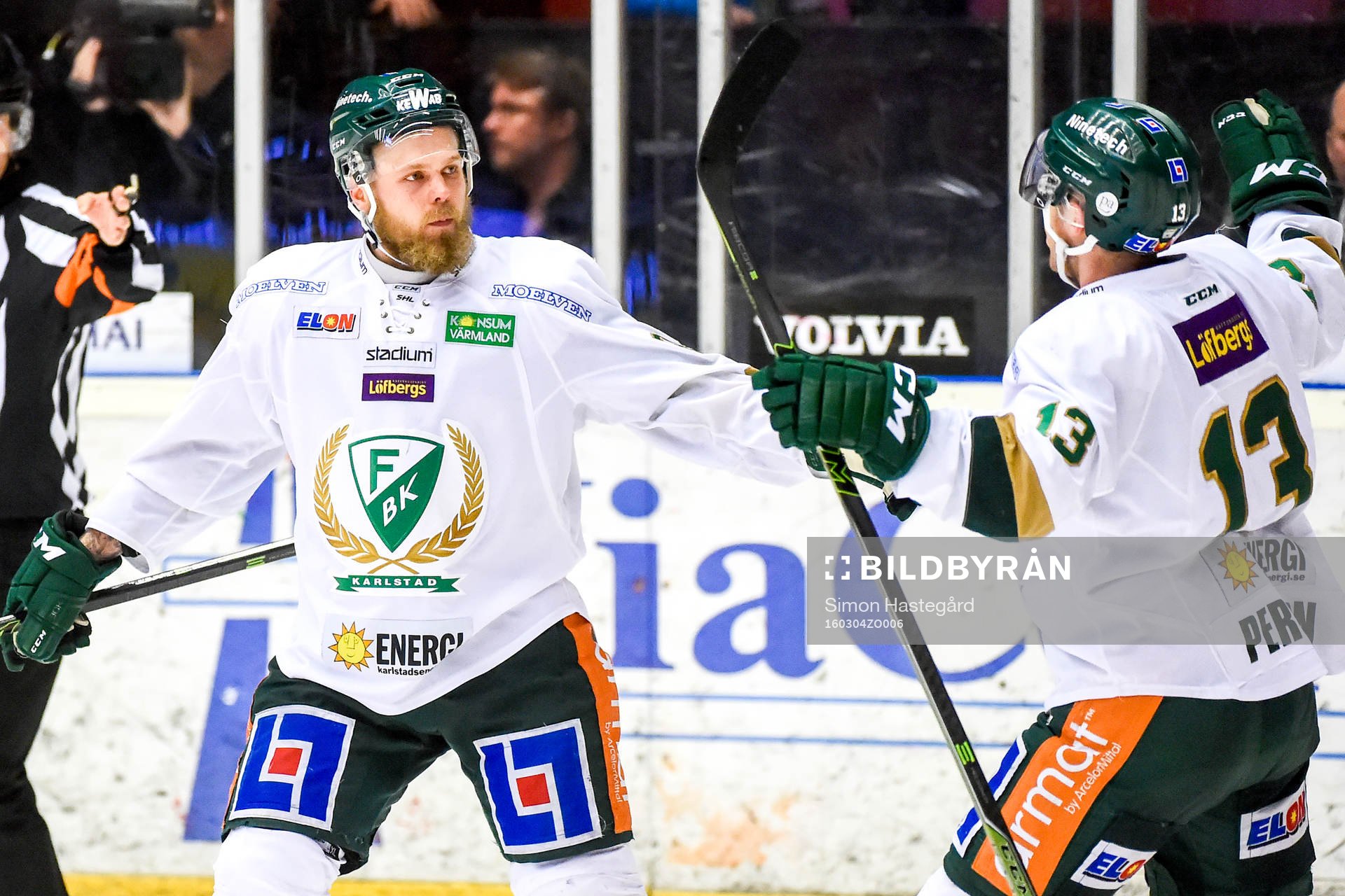 Färjestads Antti Tyrväinen jublar