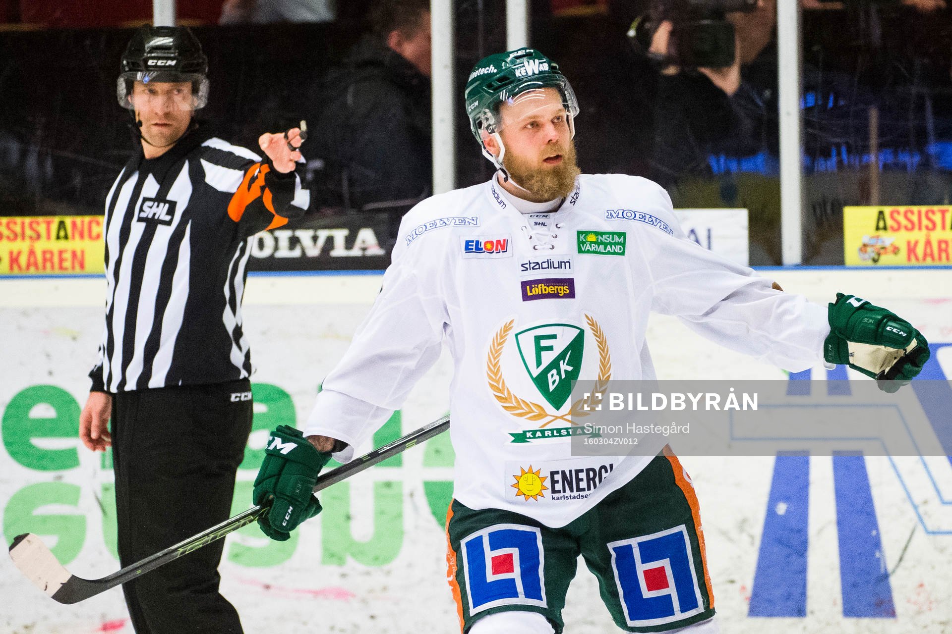 Färjestads Antti Tyrväinen jublar