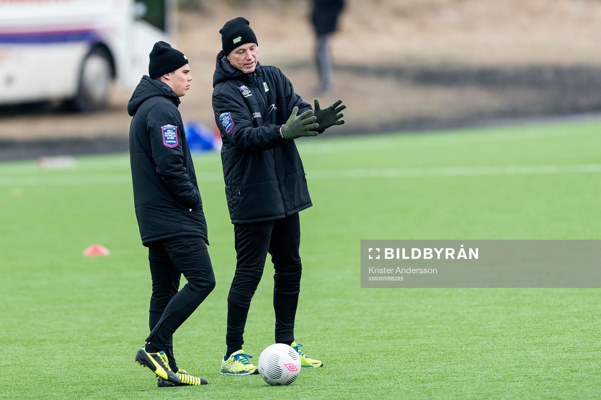 Varbergs Elias Andersson och tränare Jörgen Wålemark