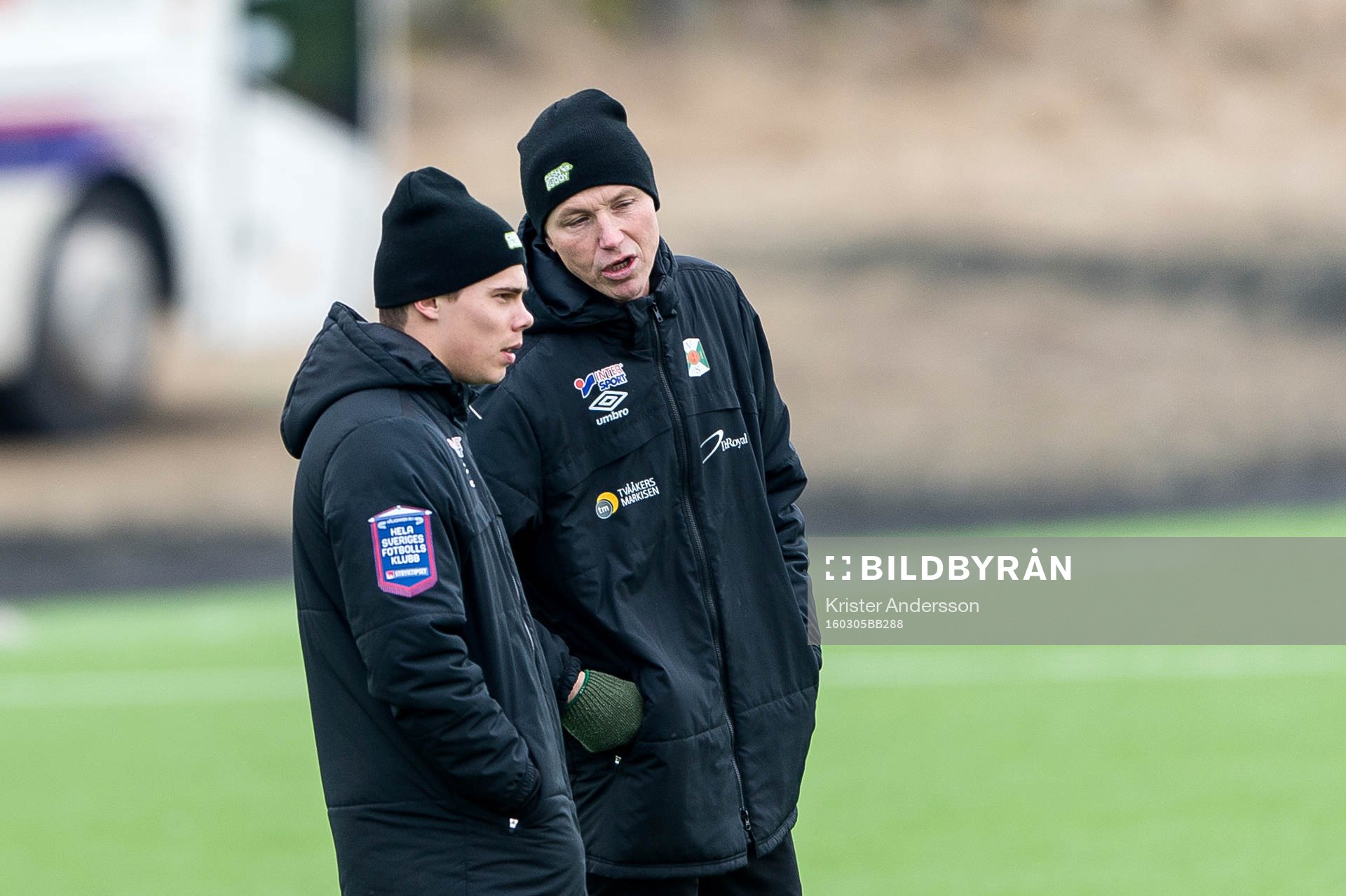 Varbergs Elias Andersson och tränare Jörgen Wålemark