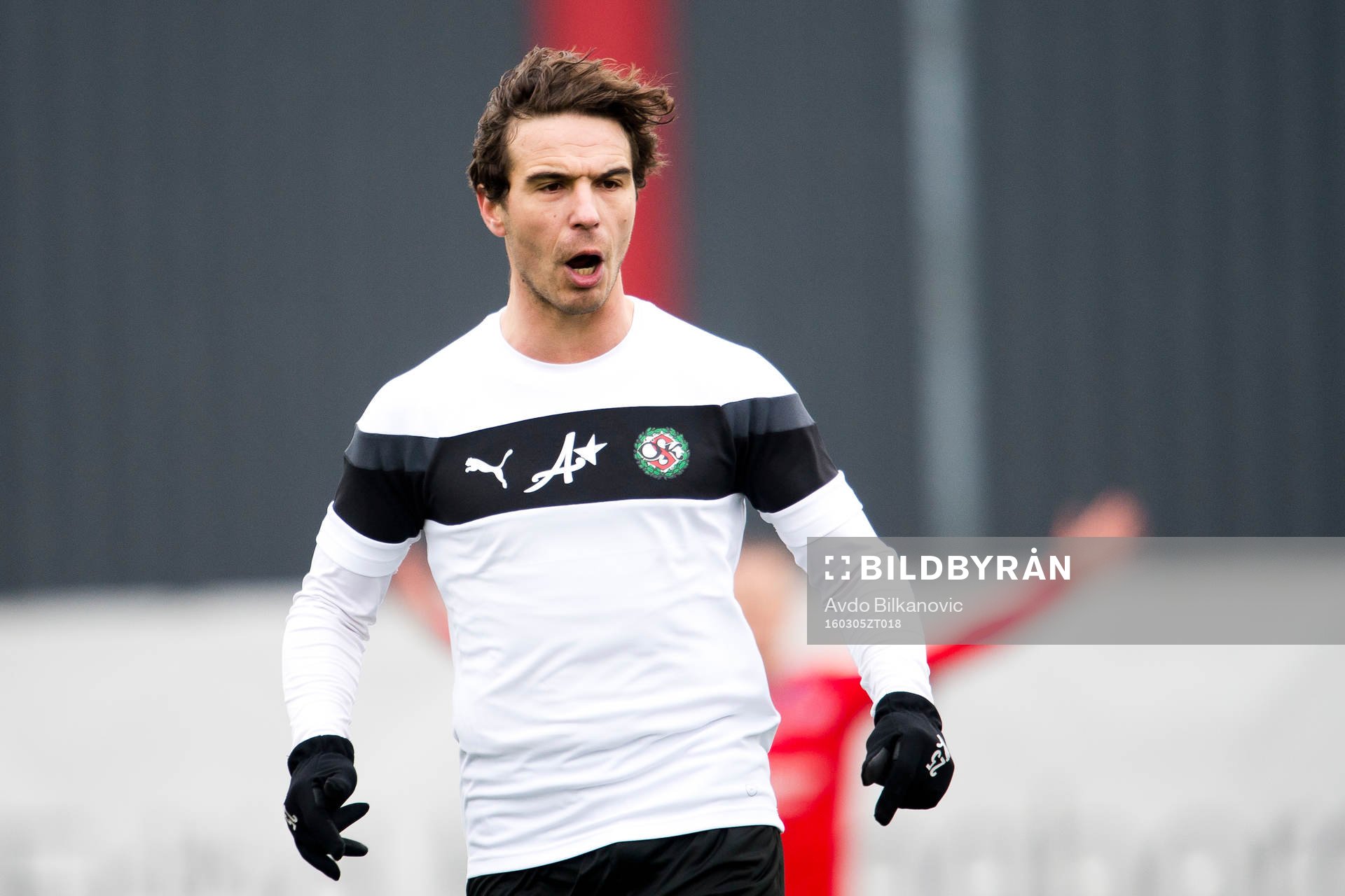 Örebros Nordin Gerzic under fotbollsmatchen i Svenska Cupen mellan Helsingborg och Örebro den 5 mars 2016 i Helsingborg.