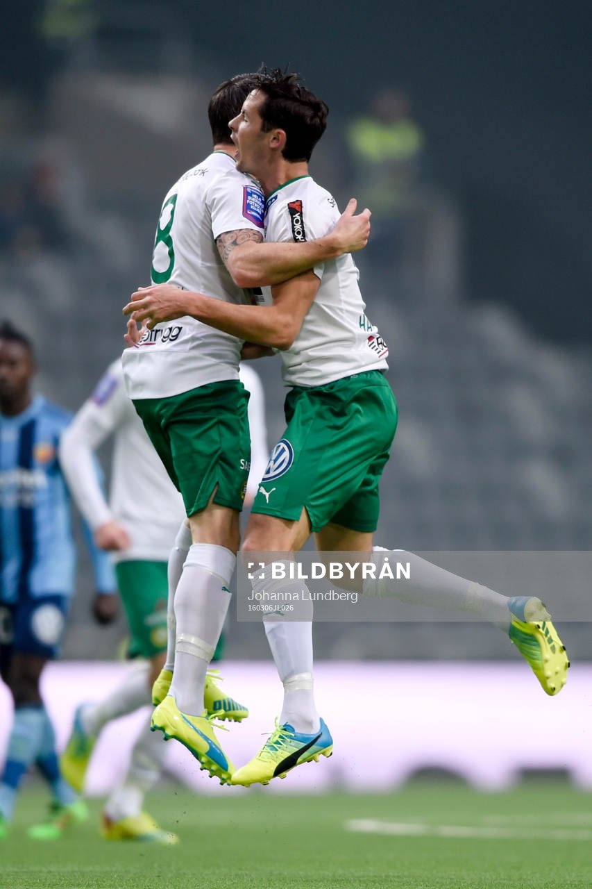 Hammarbys Johan Persson och Philip Haglund  jublar