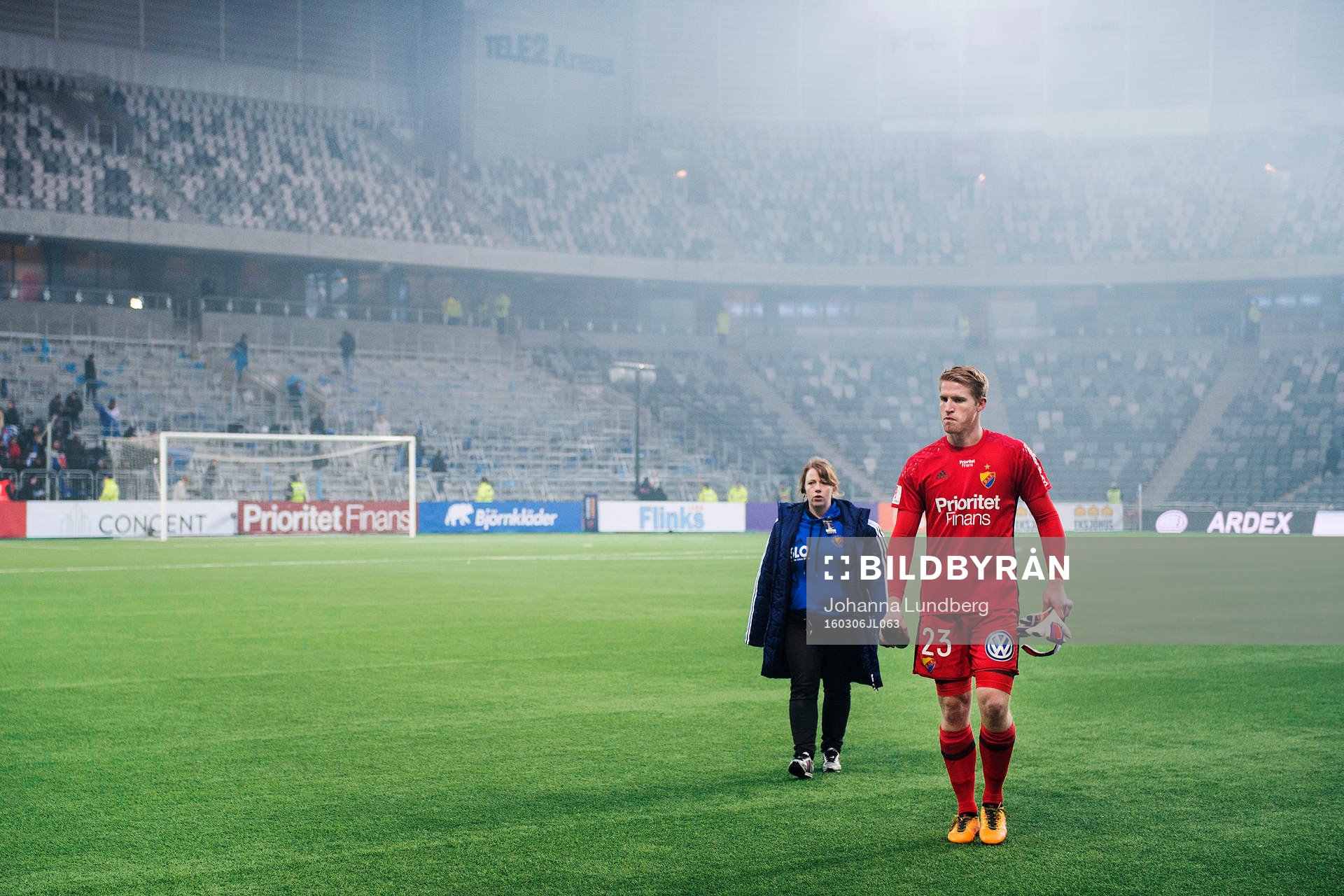 Djurgårdens målvakt Hampus Nilsson deppar när han