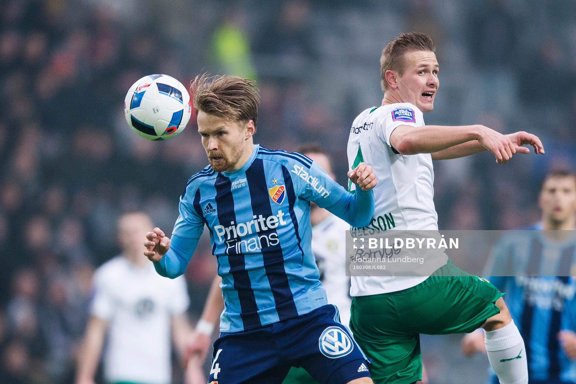 Djurgårdens Jacob Une Larsson och Hammarbys Erik Israelsson