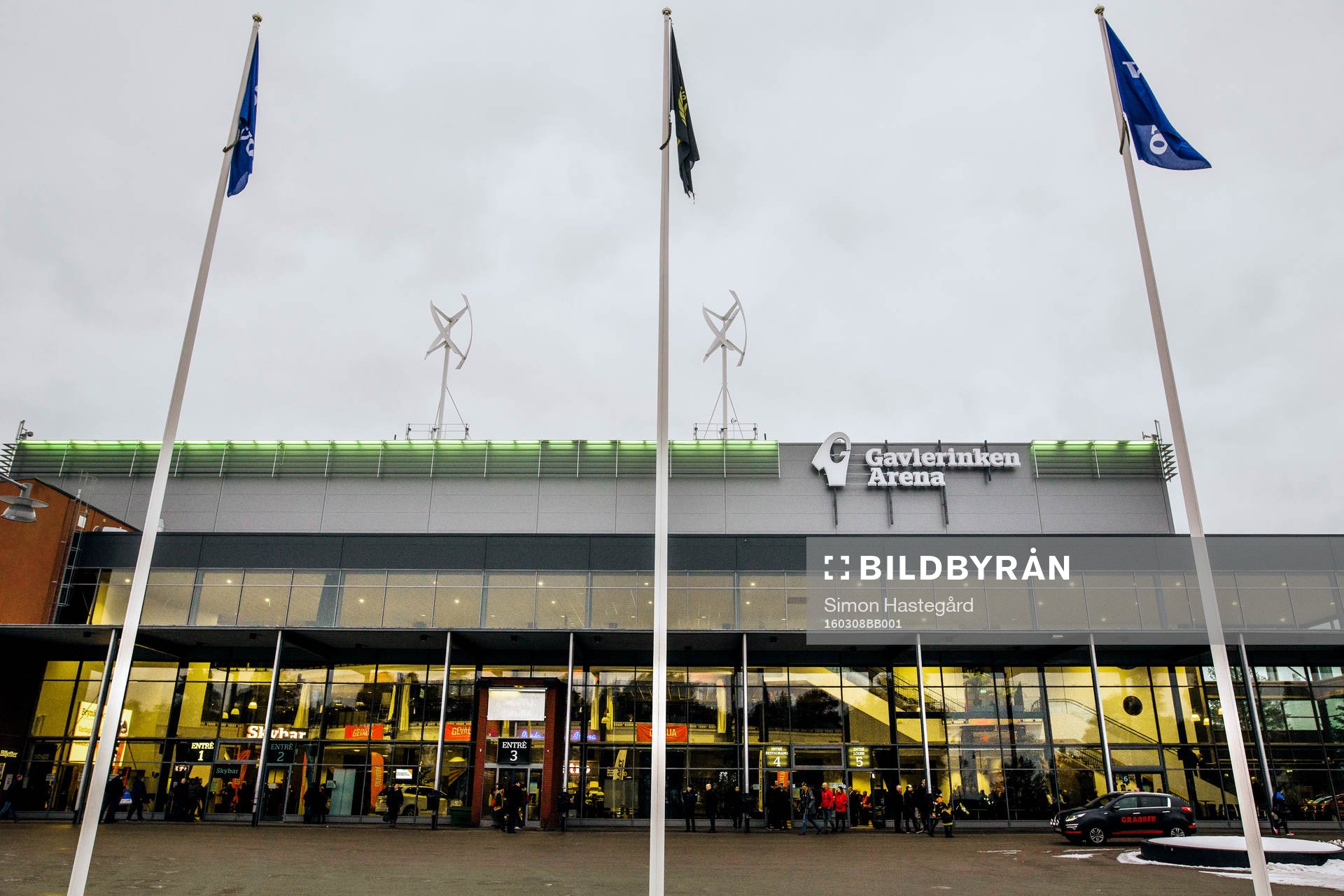 Exteriör på Gavlerinken Arena före ishockeymatchen i SHL