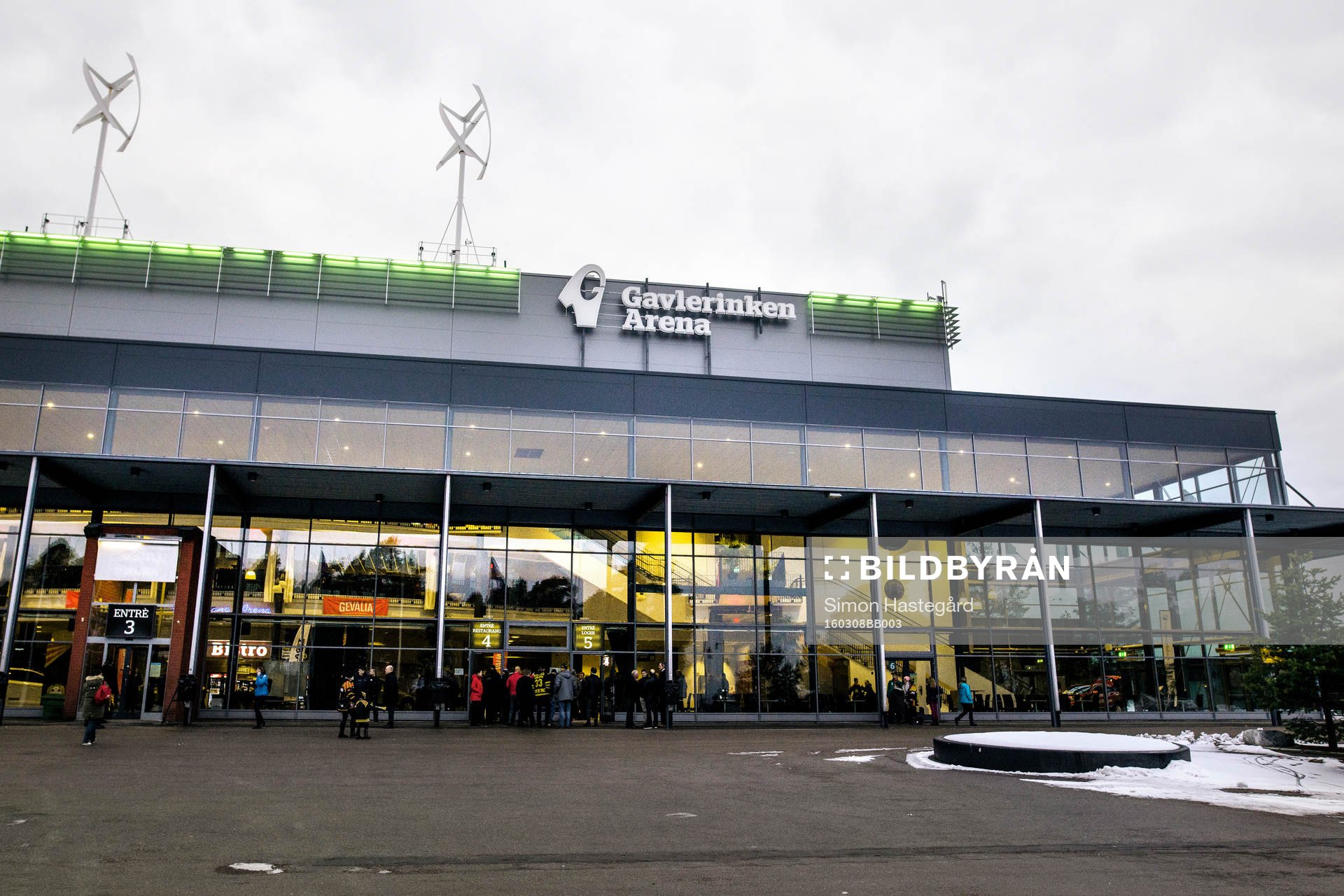 Exteriör på Gavlerinken Arena före ishockeymatchen i SHL