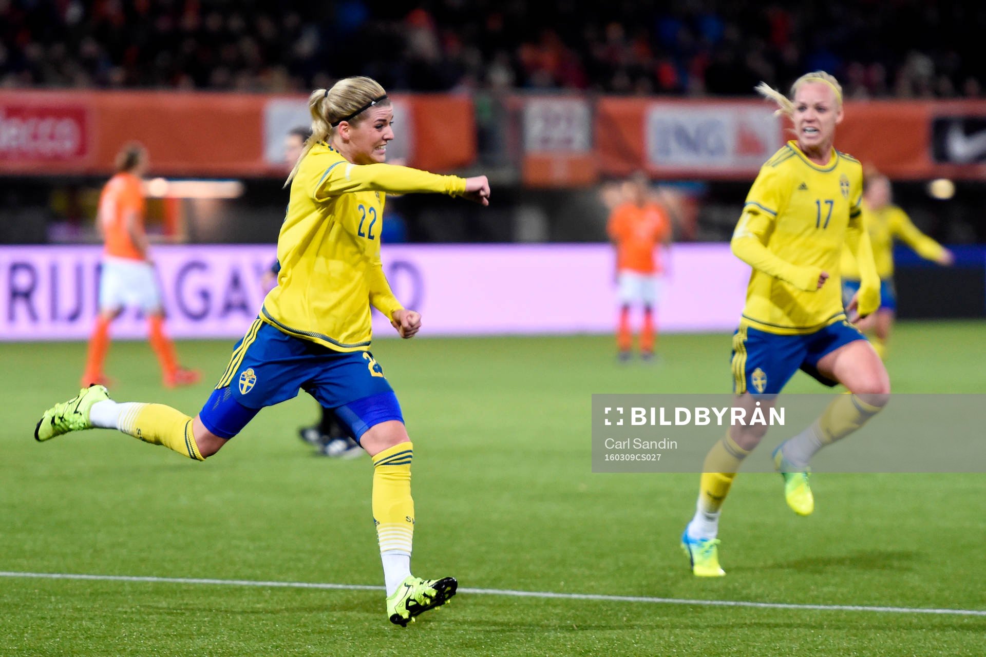 Sveriges Olivia Schough jublar