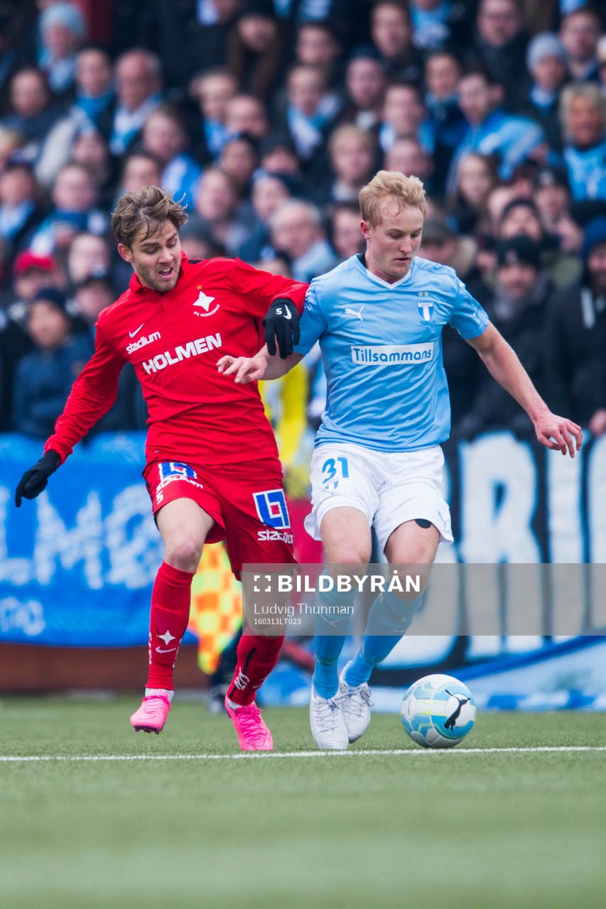 Norrköpings Christoffer Nyman och Malmö FFs Franz Brorsson
