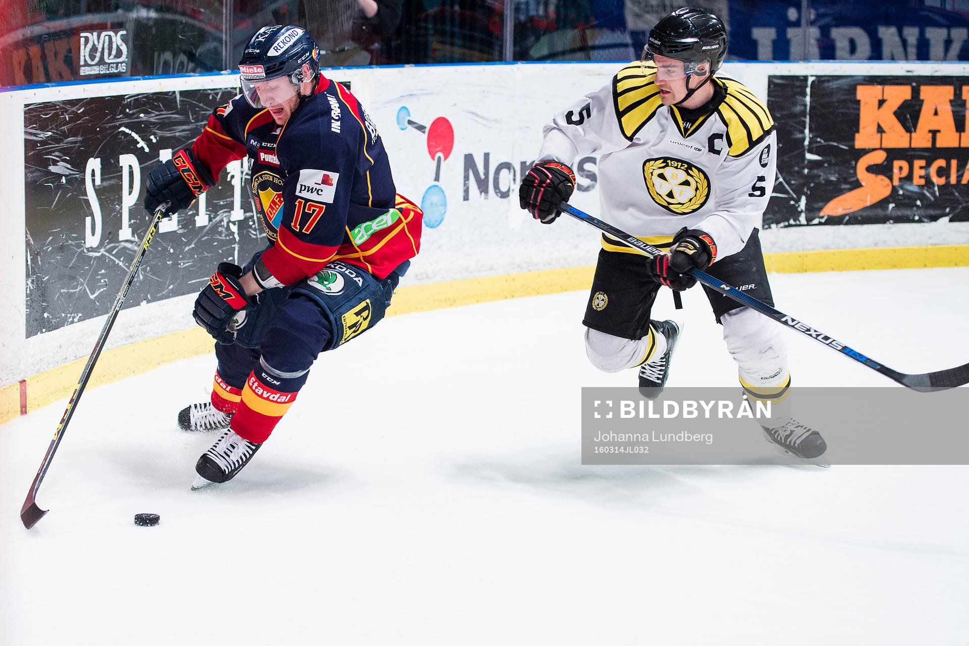 Djurgårdens Henrik Eriksson mot Brynäs Lukas Kilström