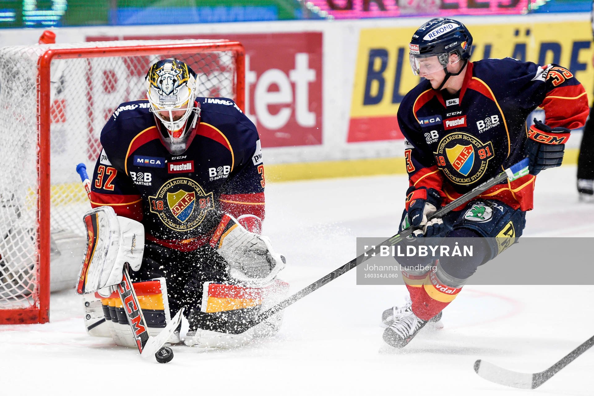 Djurgårdens målvakt Mikael Tellqvist och Linus Hultström