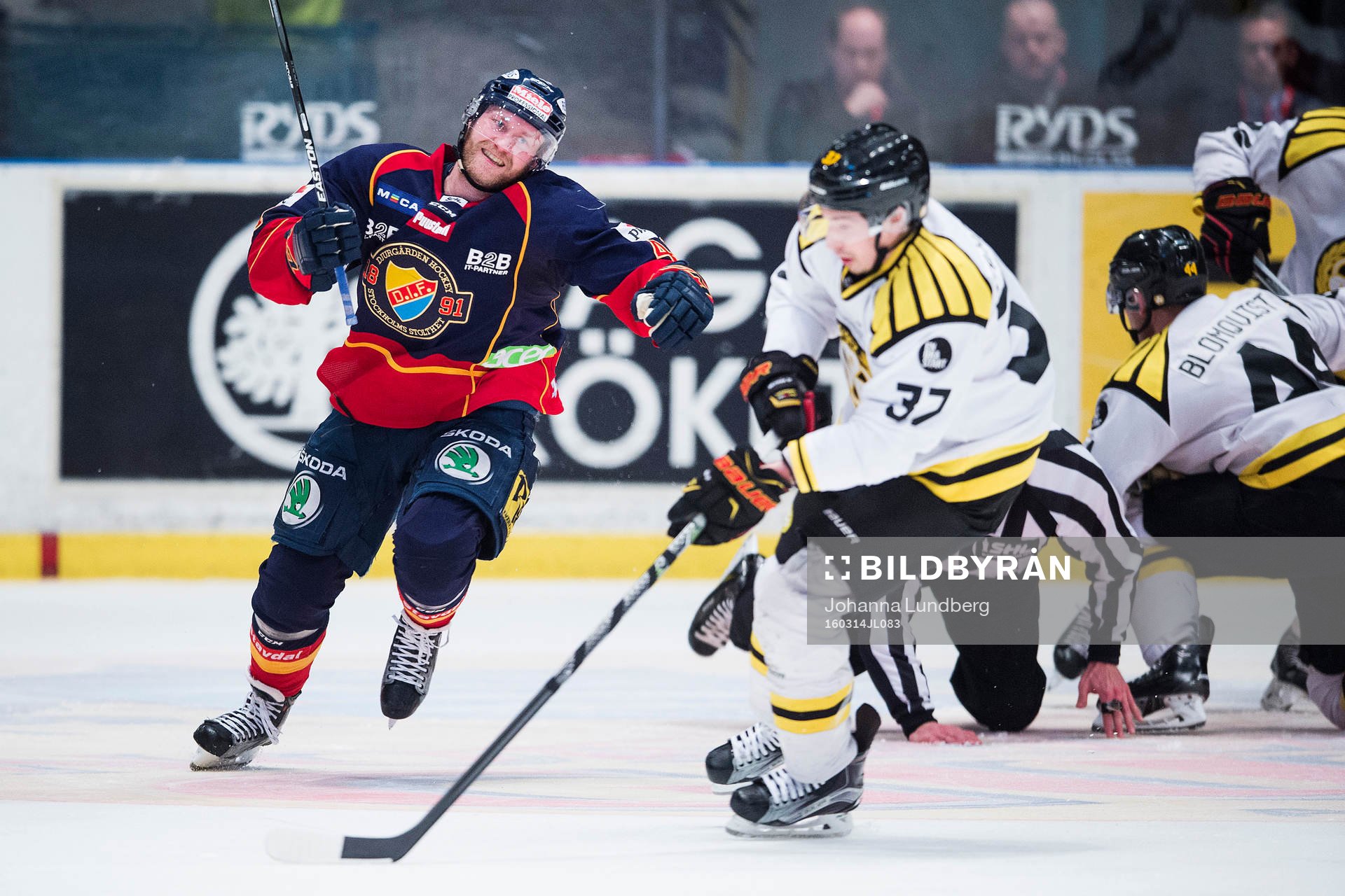 Djurgårdens Patrick Thoresen och Brynäs Terry Broadhurst