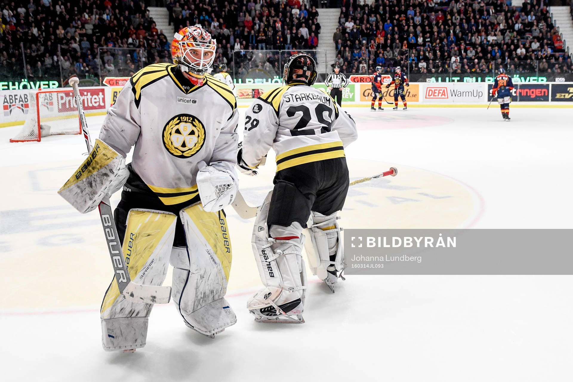 Målvaktsbyte i slutet av matchen Brynäs målvakt Felix
