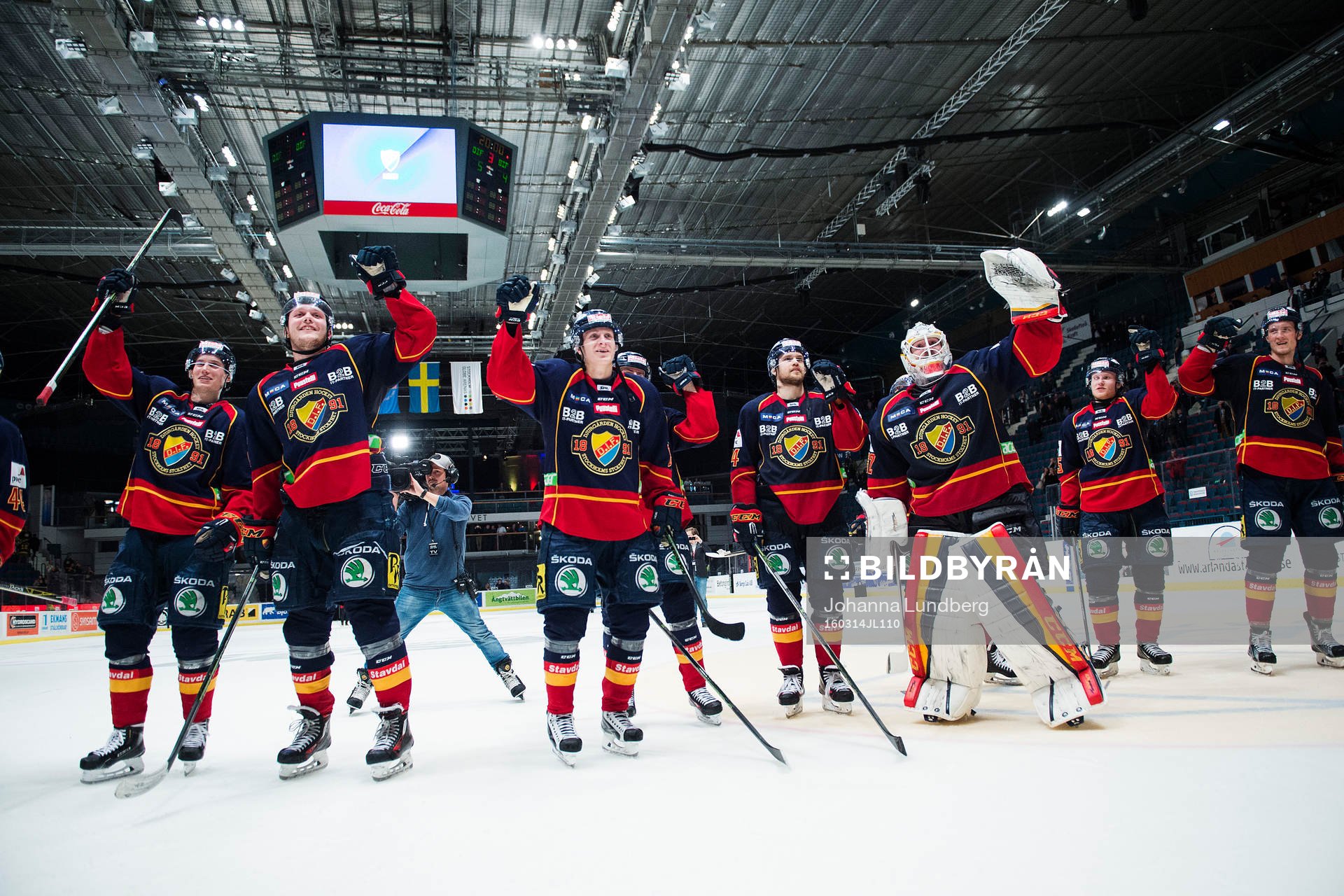 Djurgårdens spelare jublar i åttondelsfinal 3 i