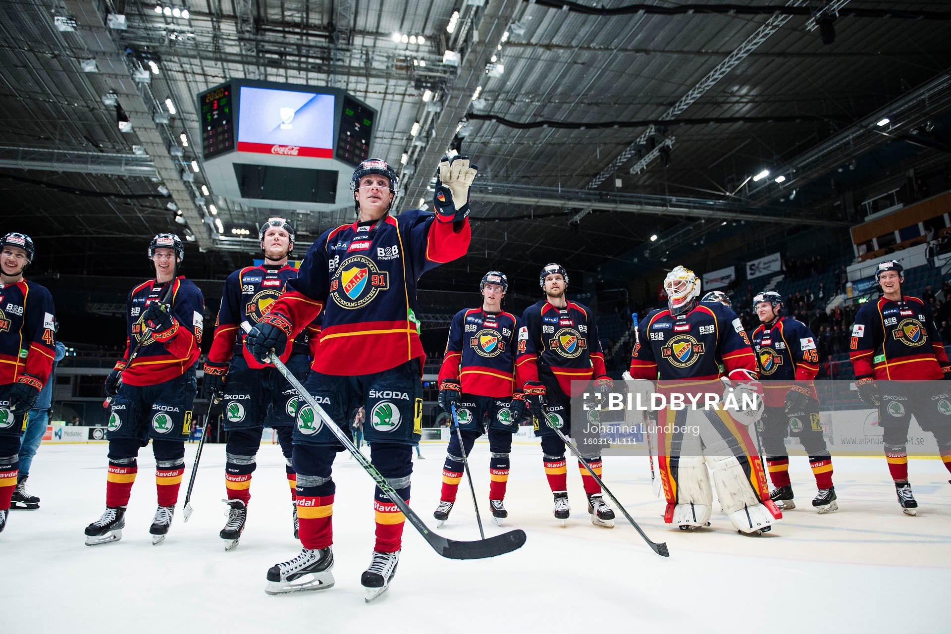 Djurgårdens spelare med Marcus Sörensen längst fram