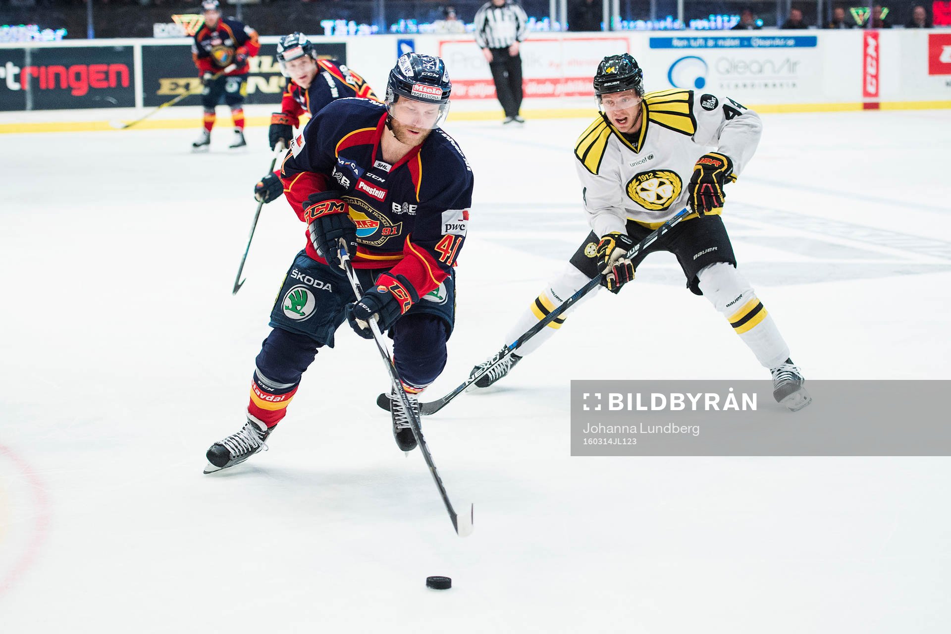 Djurgårdens Patrick Thoresen och Brynäs Jacob Blomqvist