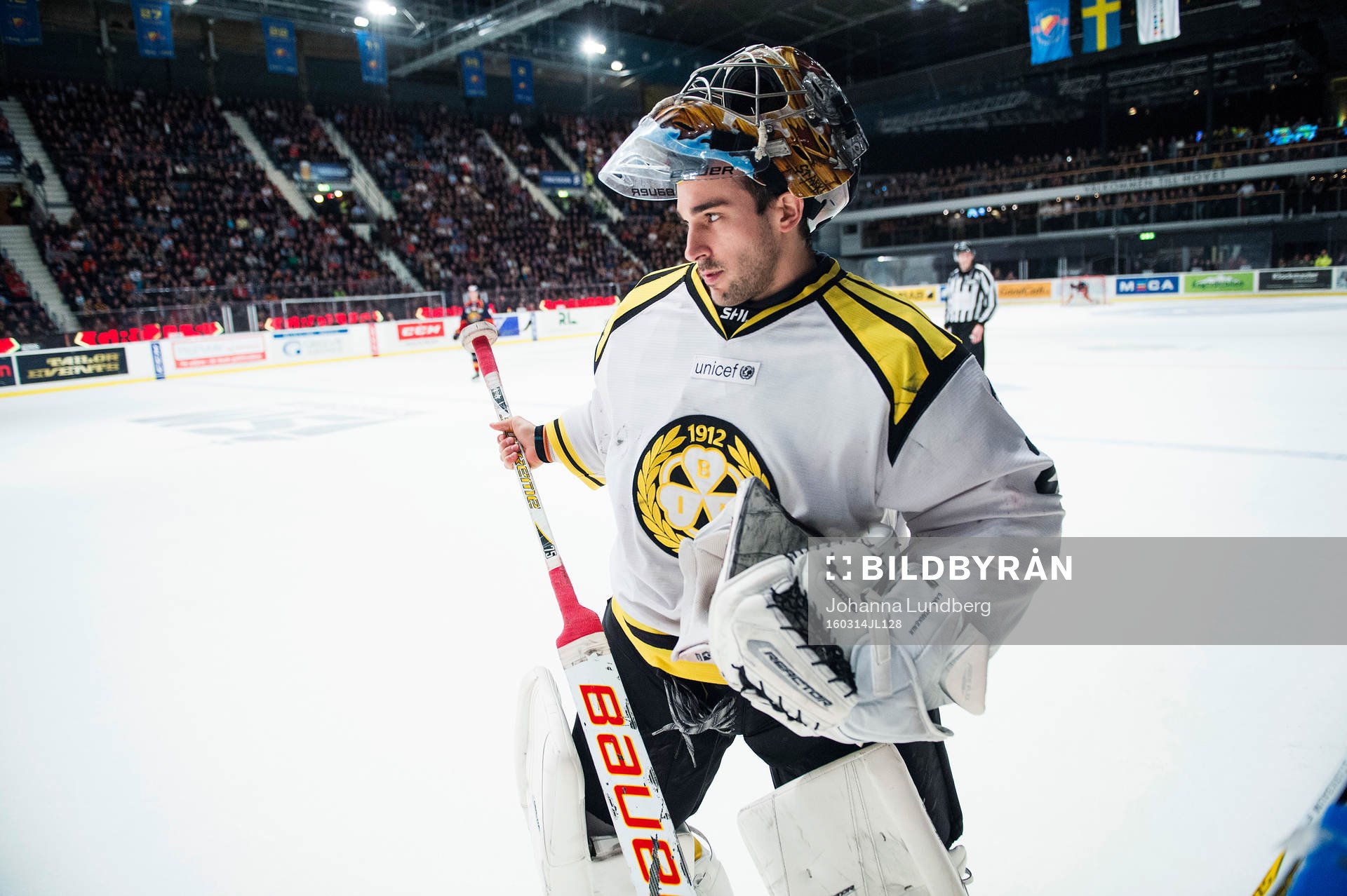 Brynäs målvakt Bernhard Starkbaum  i åttondelsfinal 3 i