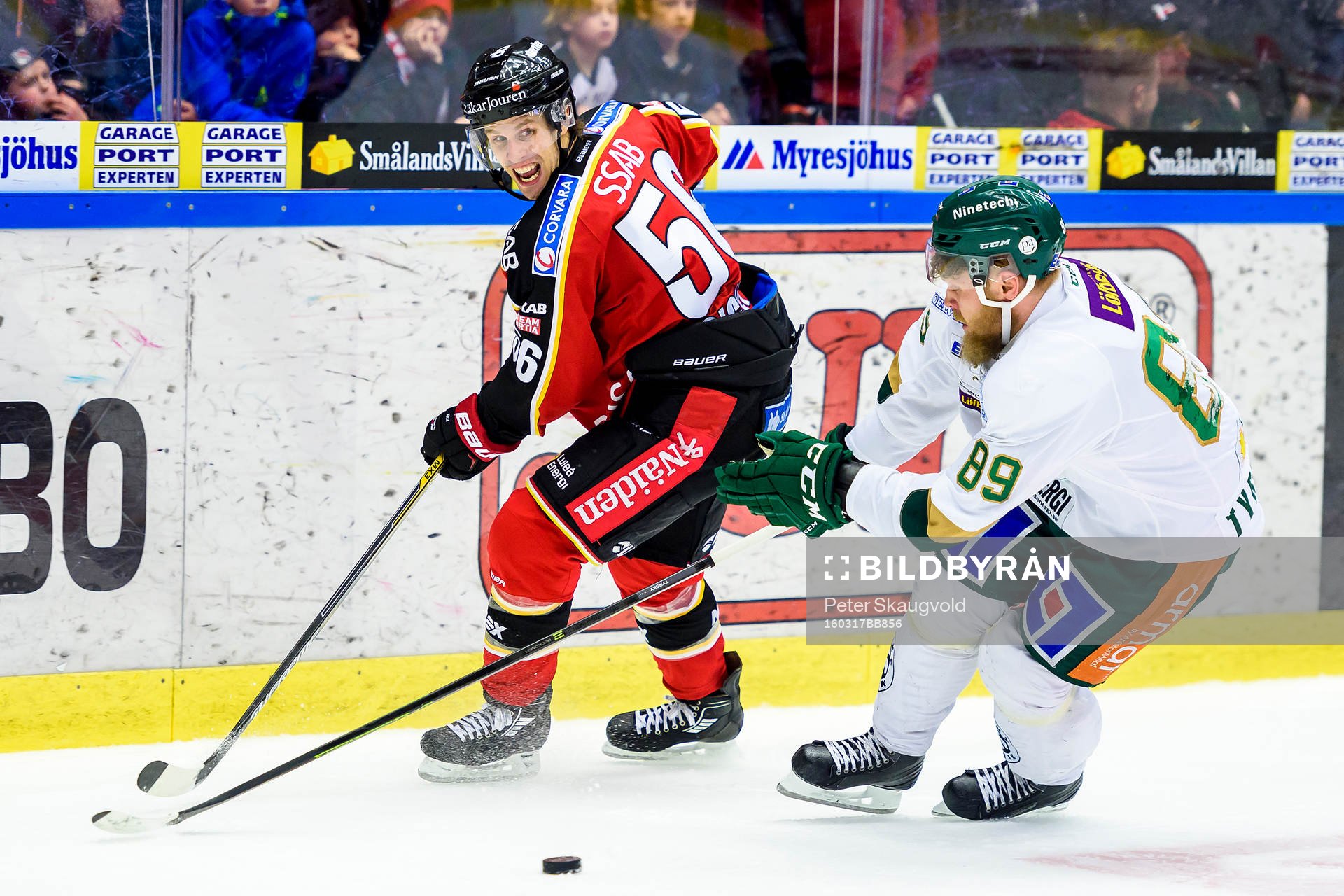 Luleås Jonathan Sigalet och Färjestads Antti Tyrväinen