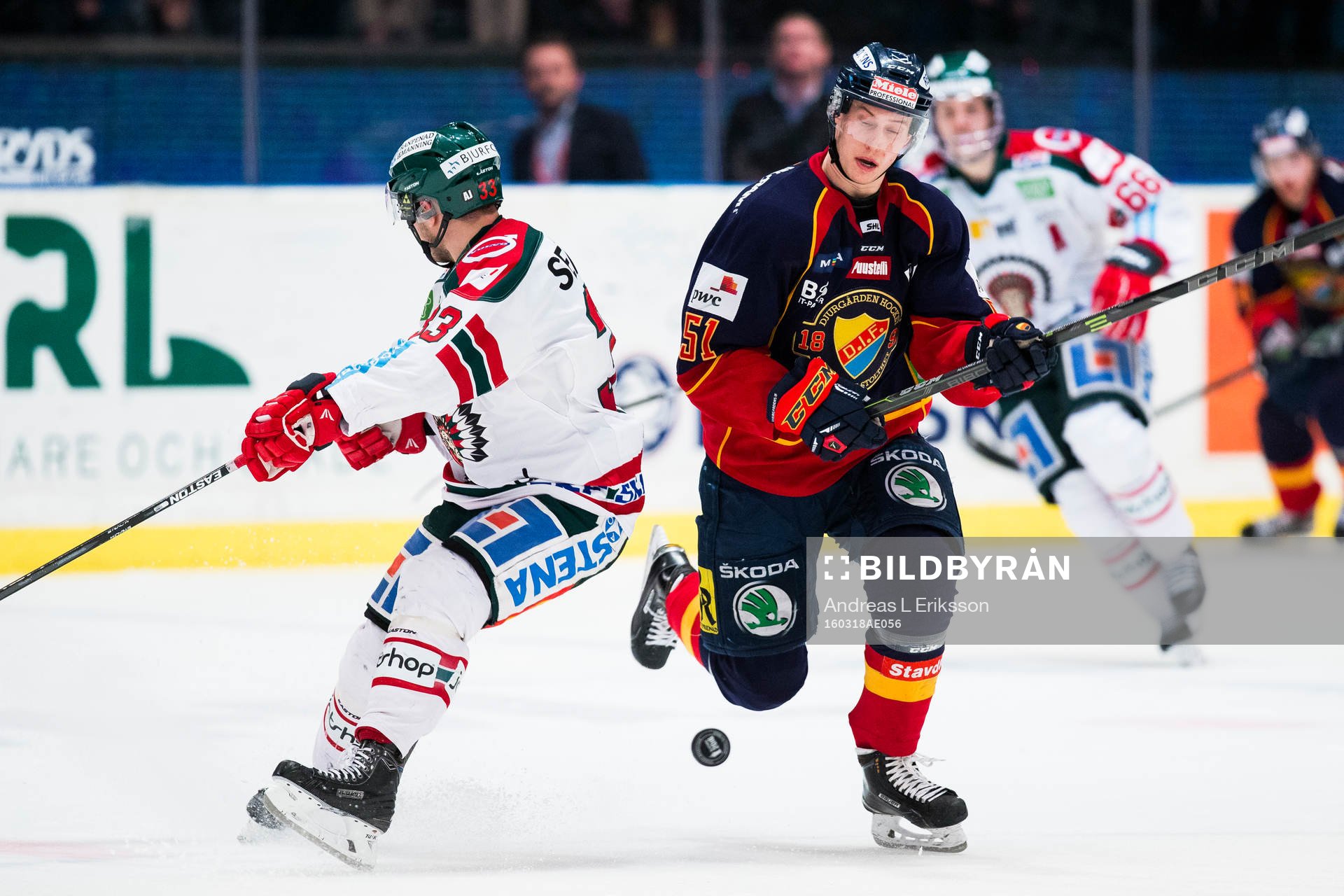 Frölundas Elias Fälth och Djurgårdens Robin Alvarez