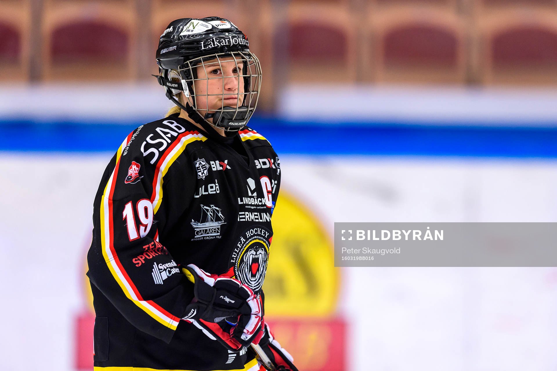 Luleås Emma Eliasson på uppvärmningen