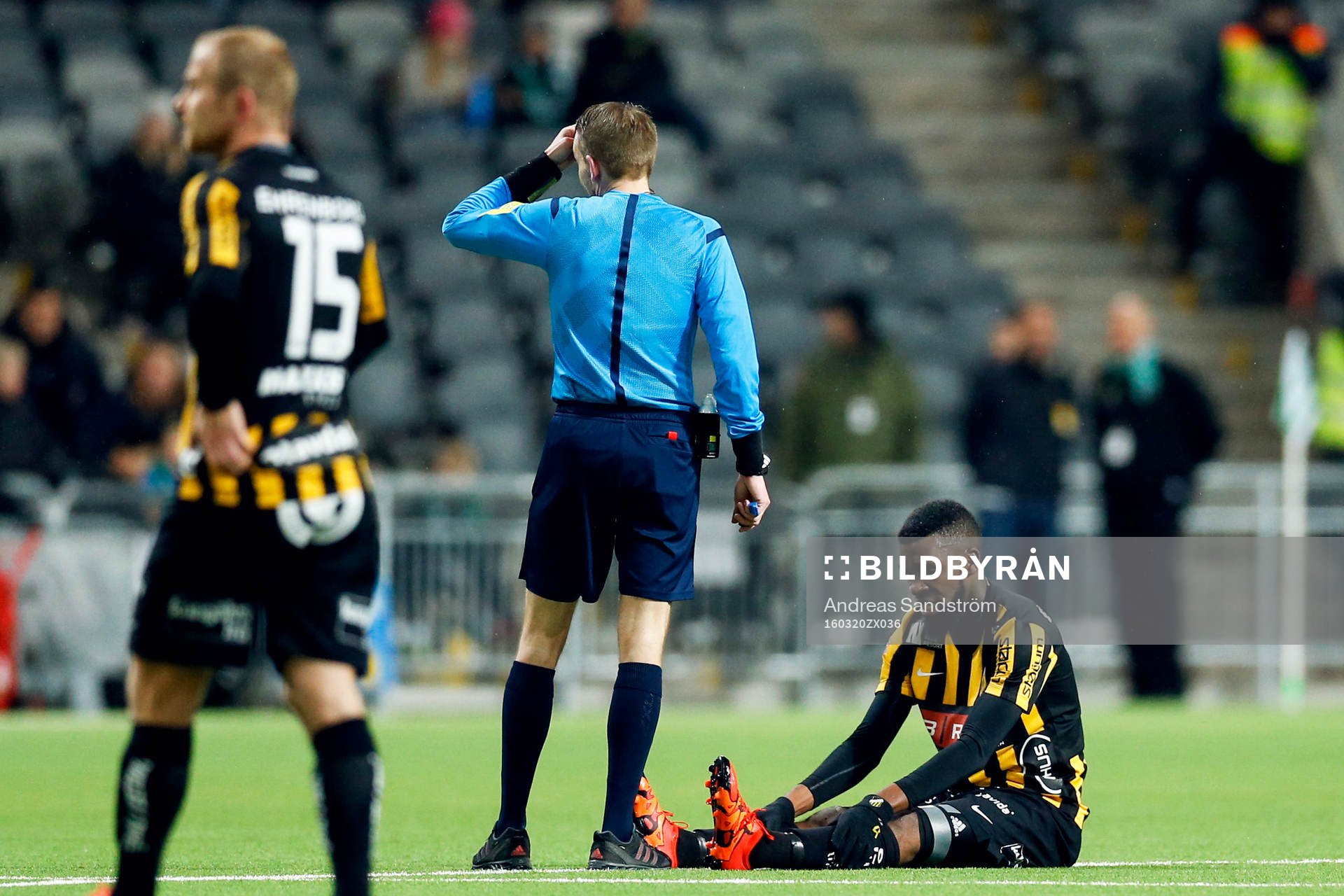 Häckens Tefu Junaid Mashamaite ligger skadad