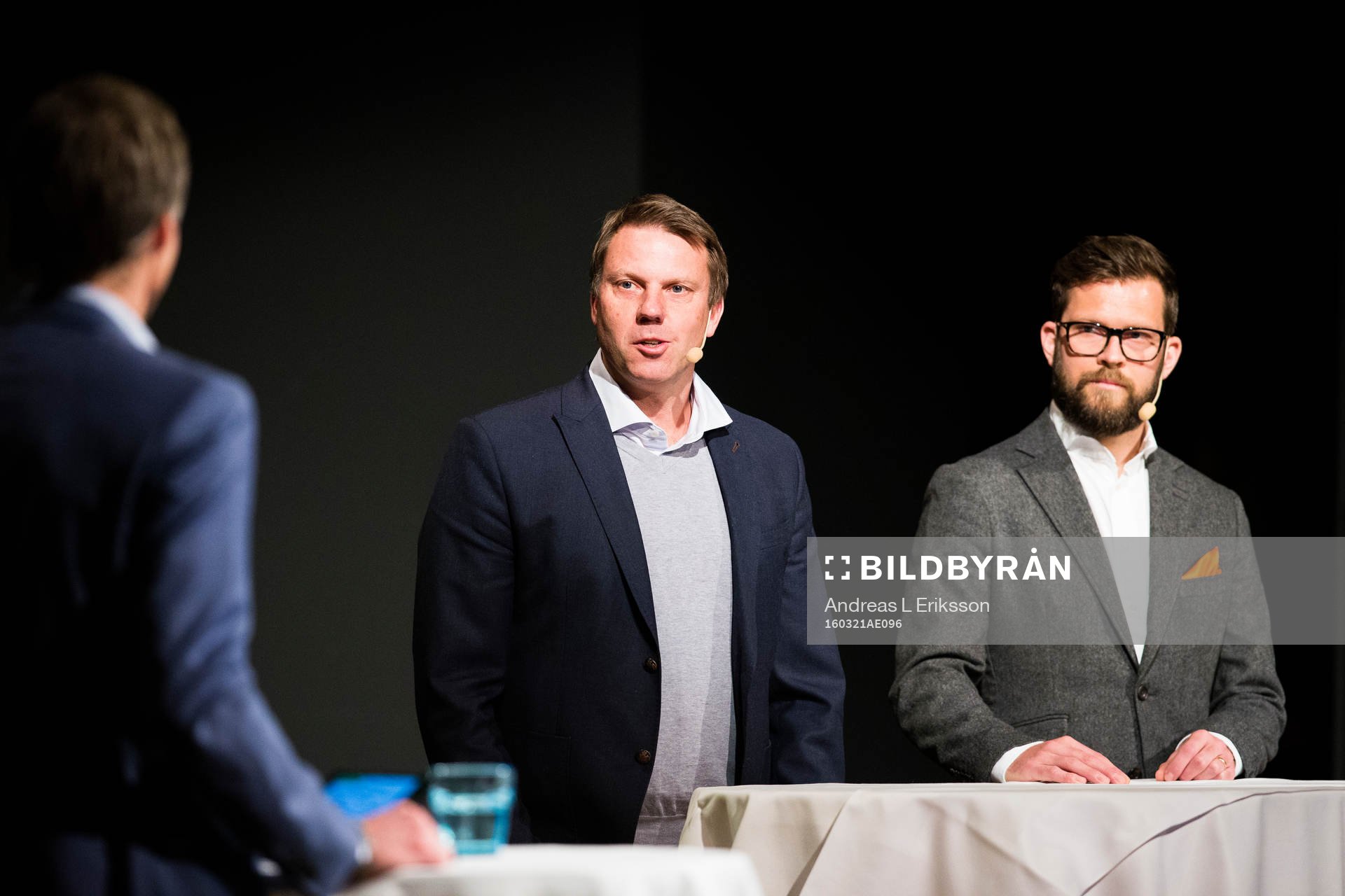 Hans Eklund, tränare Falkenberg och David Svensson,