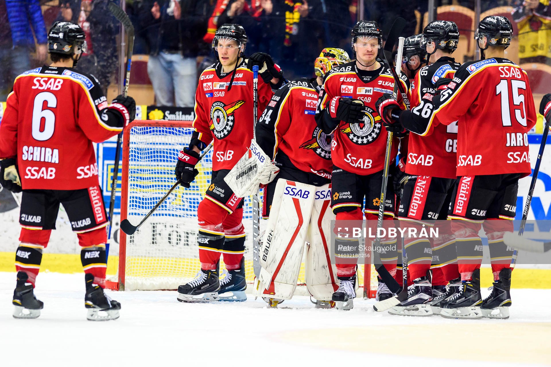 Luleå spelarna jublar