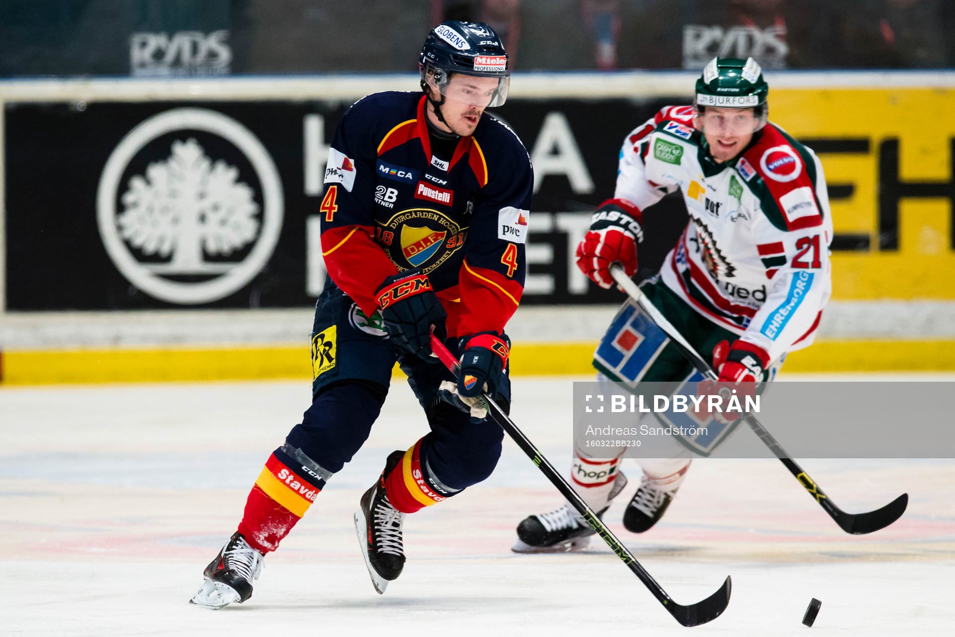 Djurgårdens Marcus Högström och Frölundas Christoffer