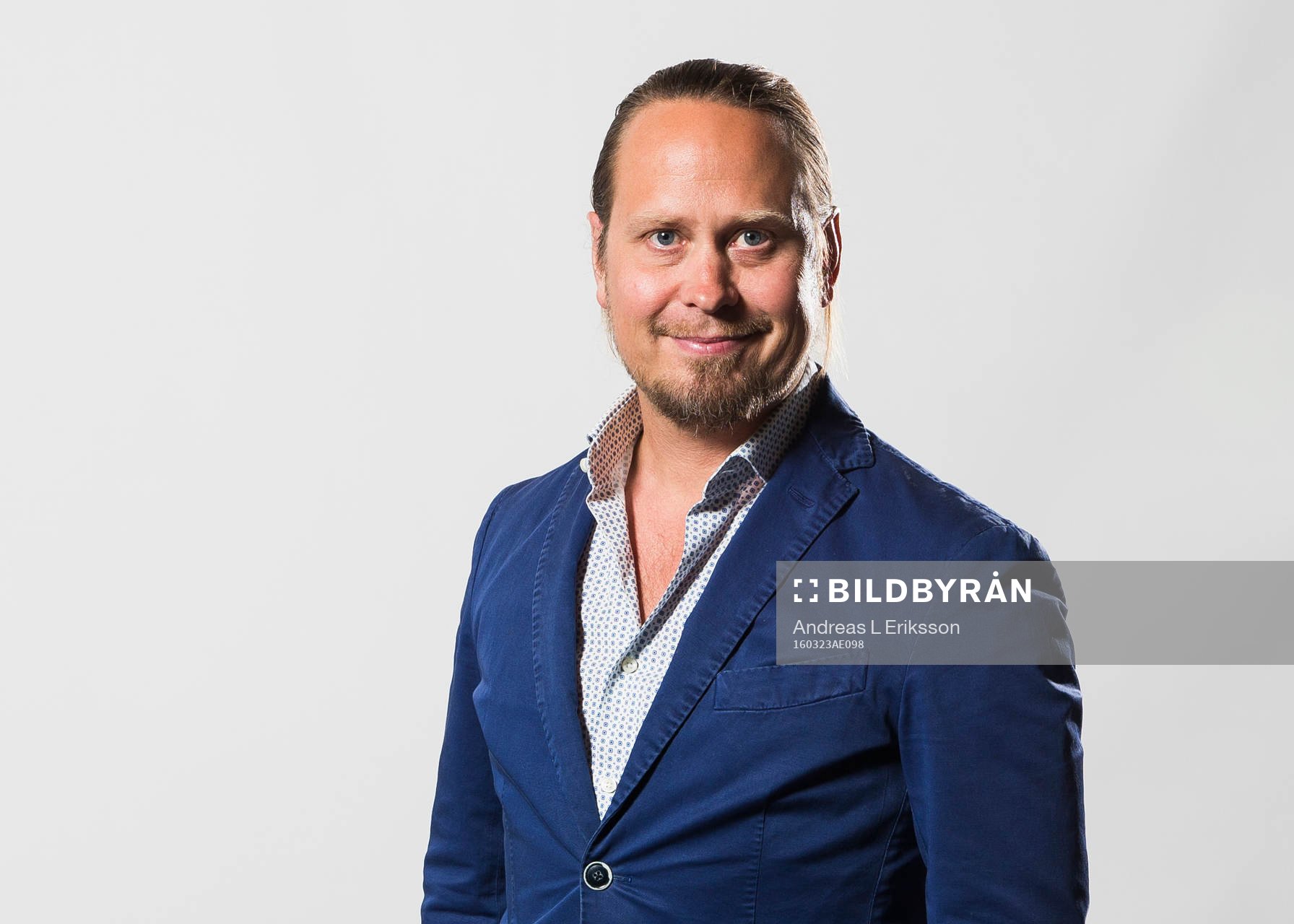 Jesper Hussfelt, Cmore, under upptaktsträffen för Superettan i fotboll den 23 mars 2016 i Stockholm. 