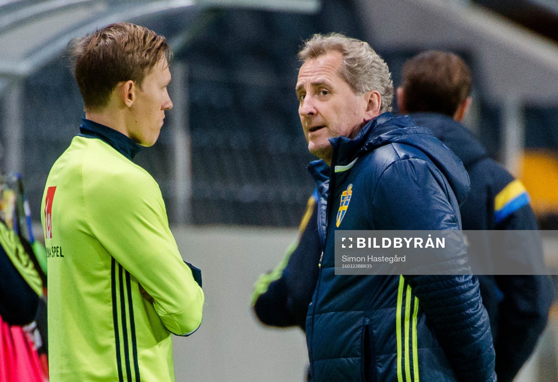 Ludwig Augustinsson och Sveriges förbundskapten Erik