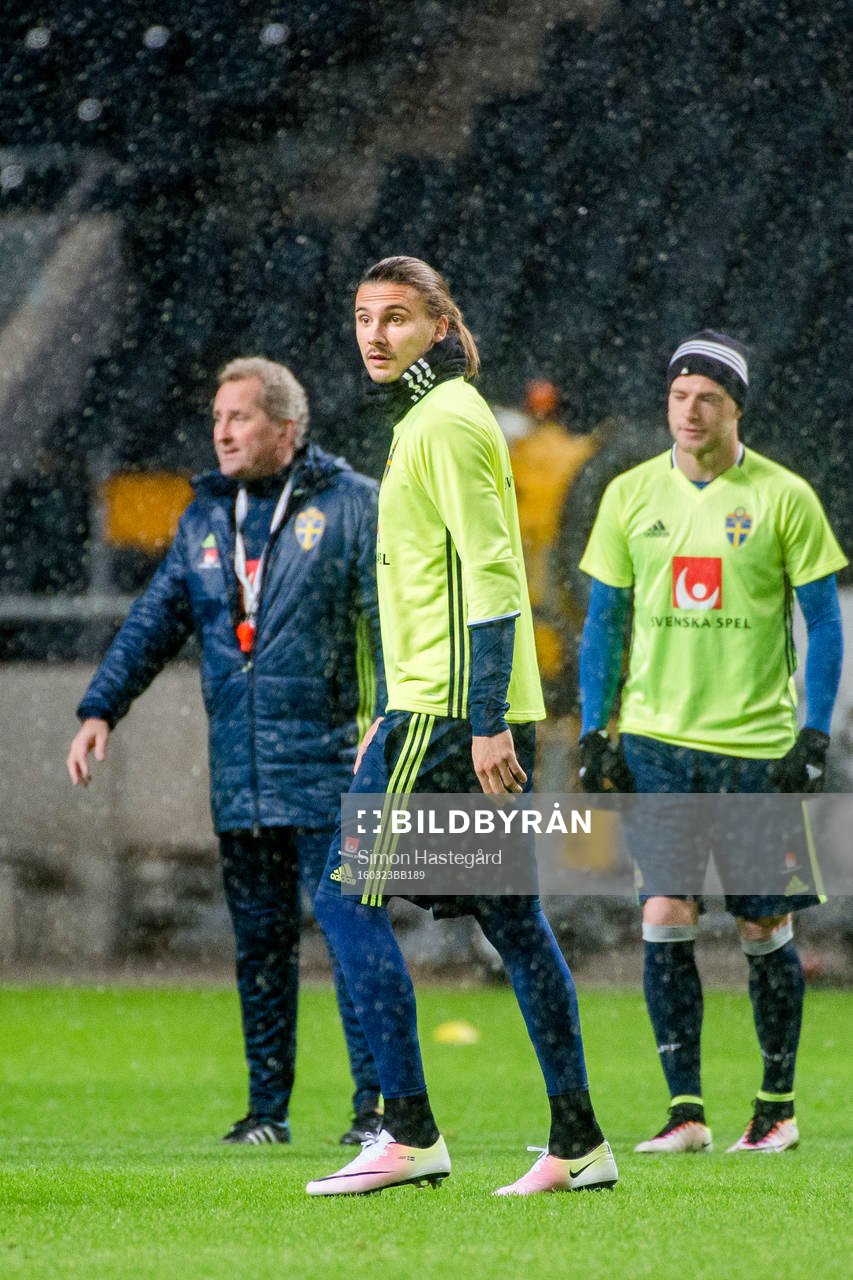 Sveriges förbundskapten Erik Hamrén , Erik Johansson och