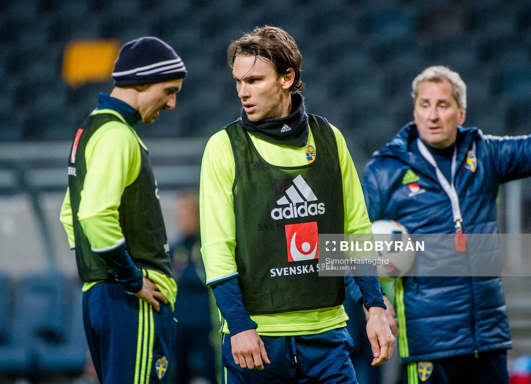 Zlatan Ibrahimovic , Albin Ekdal och förbundskapten Erik