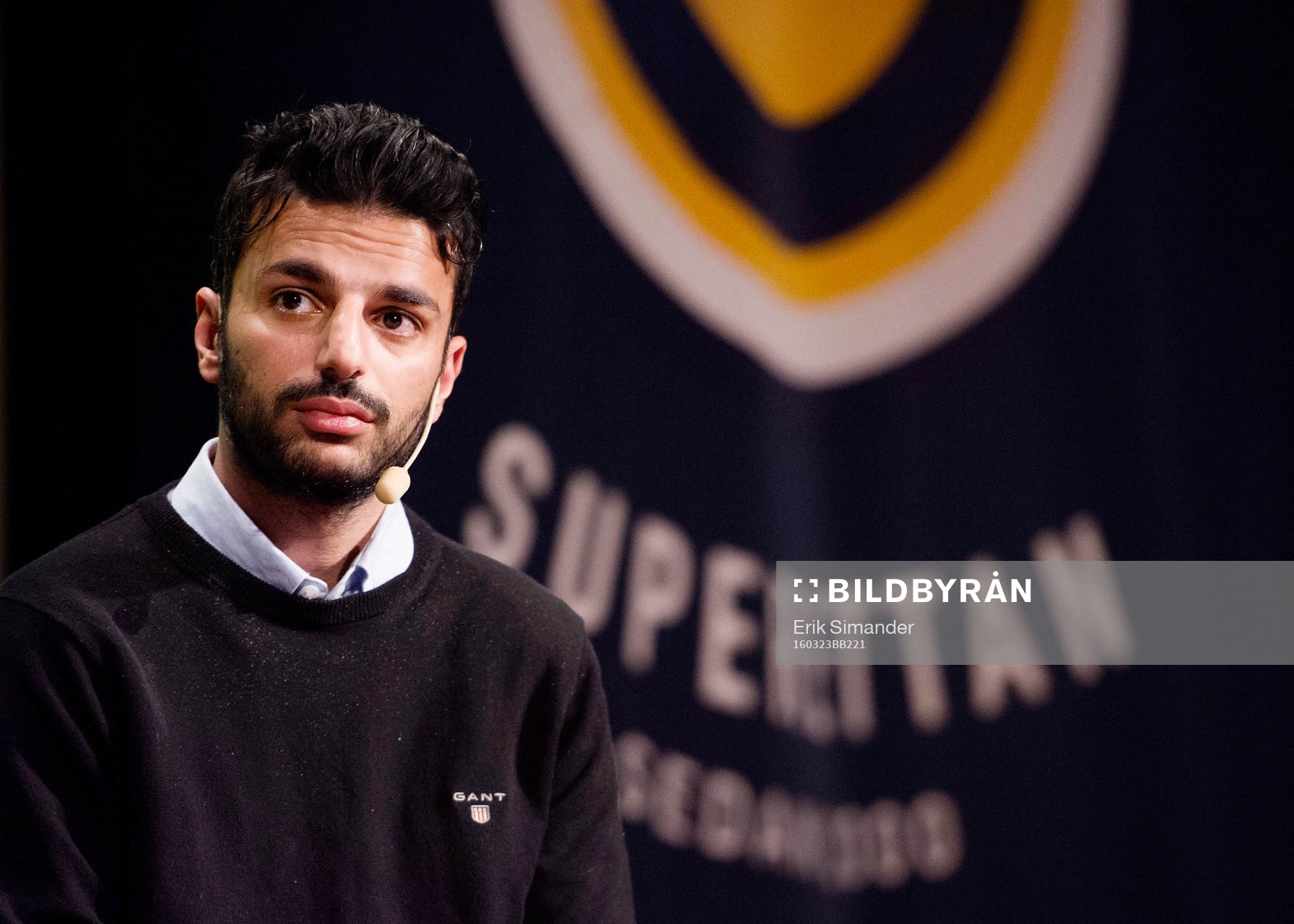Dalkurds tränare Poya Asbaghi under upptaktsträffen för Superettan den 23 mars 2016 i Stockholm.