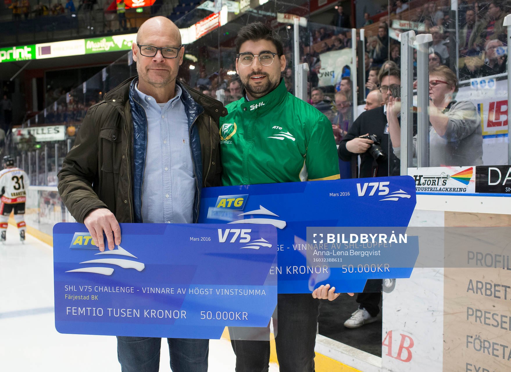 Färjestads Thomas Rundqvist och ATGs Gunnar Björkhag