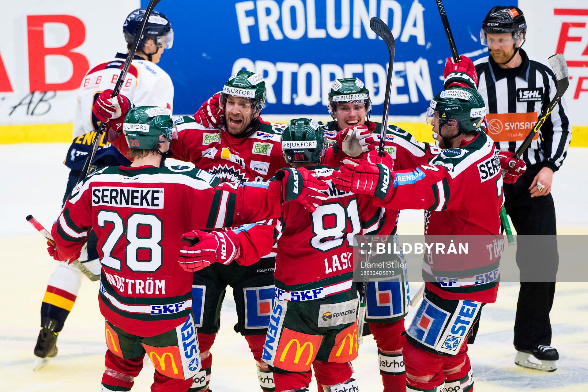 Frölundas Joel Lundqvist jublar
