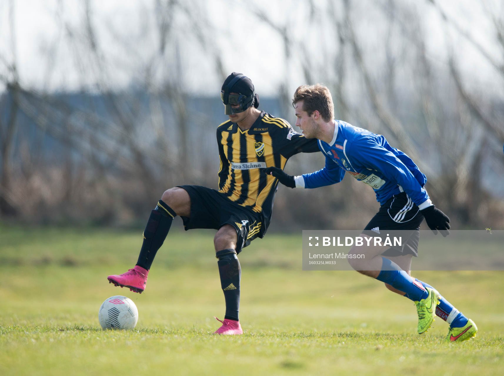 IFK Hässleholms Ameer Naseer i träningsmatchen mellan Nosaby och IFK Hässleholm i Kristianstad 28 mars 2016.