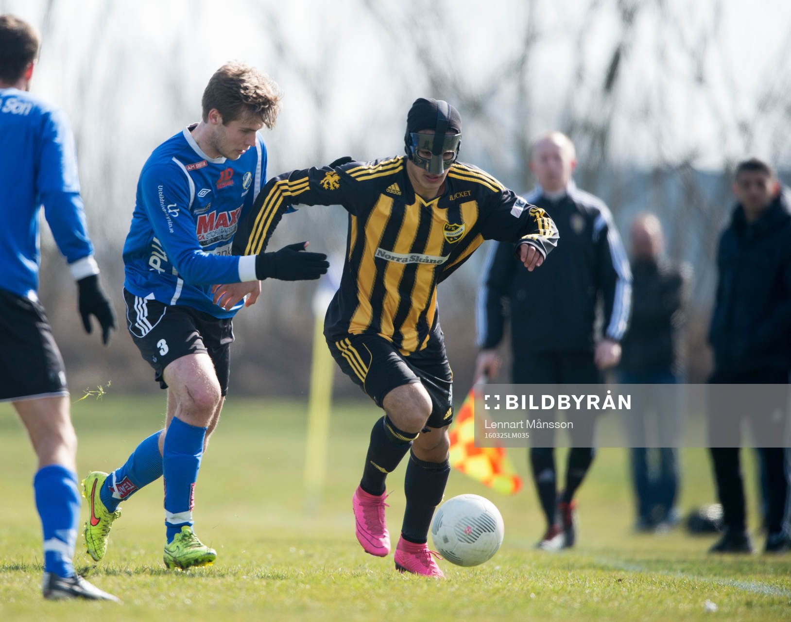 IFK Hässleholms Ameer Naseer i träningsmatchen mellan Nosaby och IFK Hässleholm i Kristianstad 28 mars 2016.
