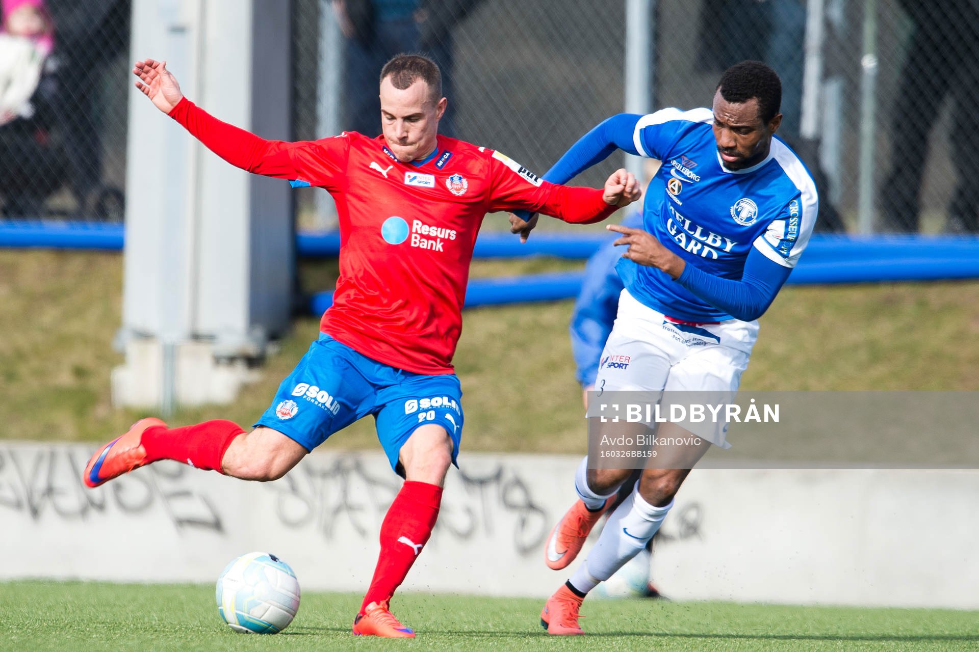 Helsingborgs Calle Wede och Trelleborgs Roger Thompson