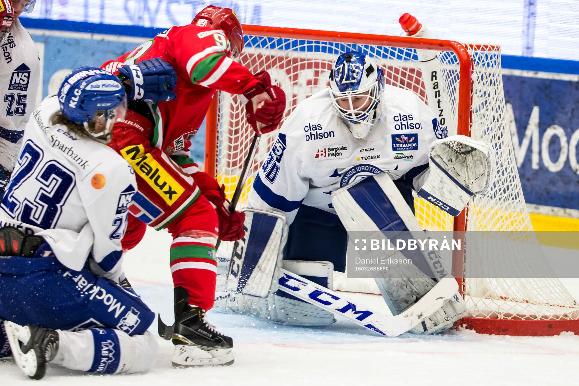 Leksands målvakt Henrik Haukeland Modos Byron Ritchie
