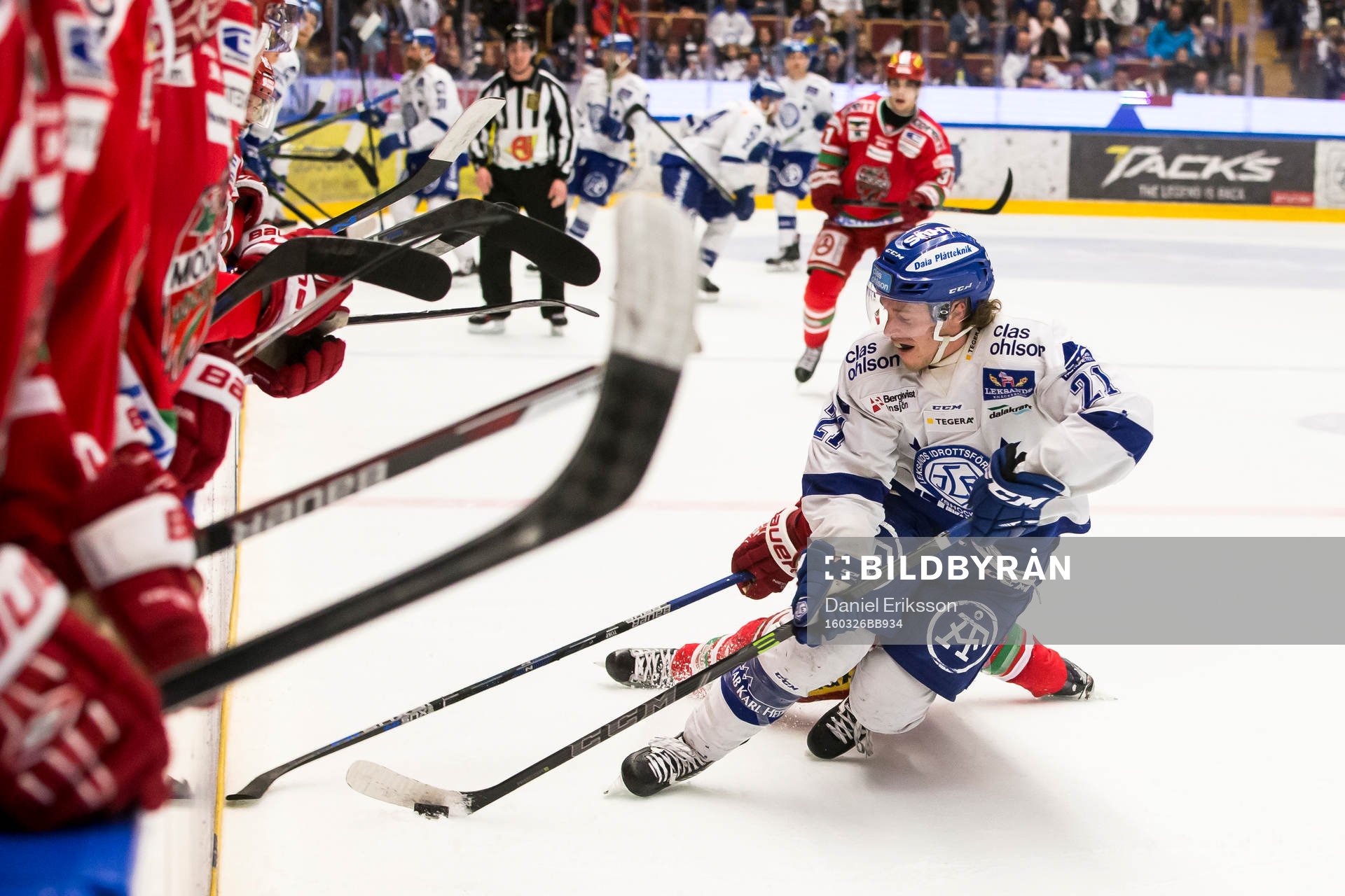 Leksands Brock Montpetit  i ishockeymatchen i kvalet  till