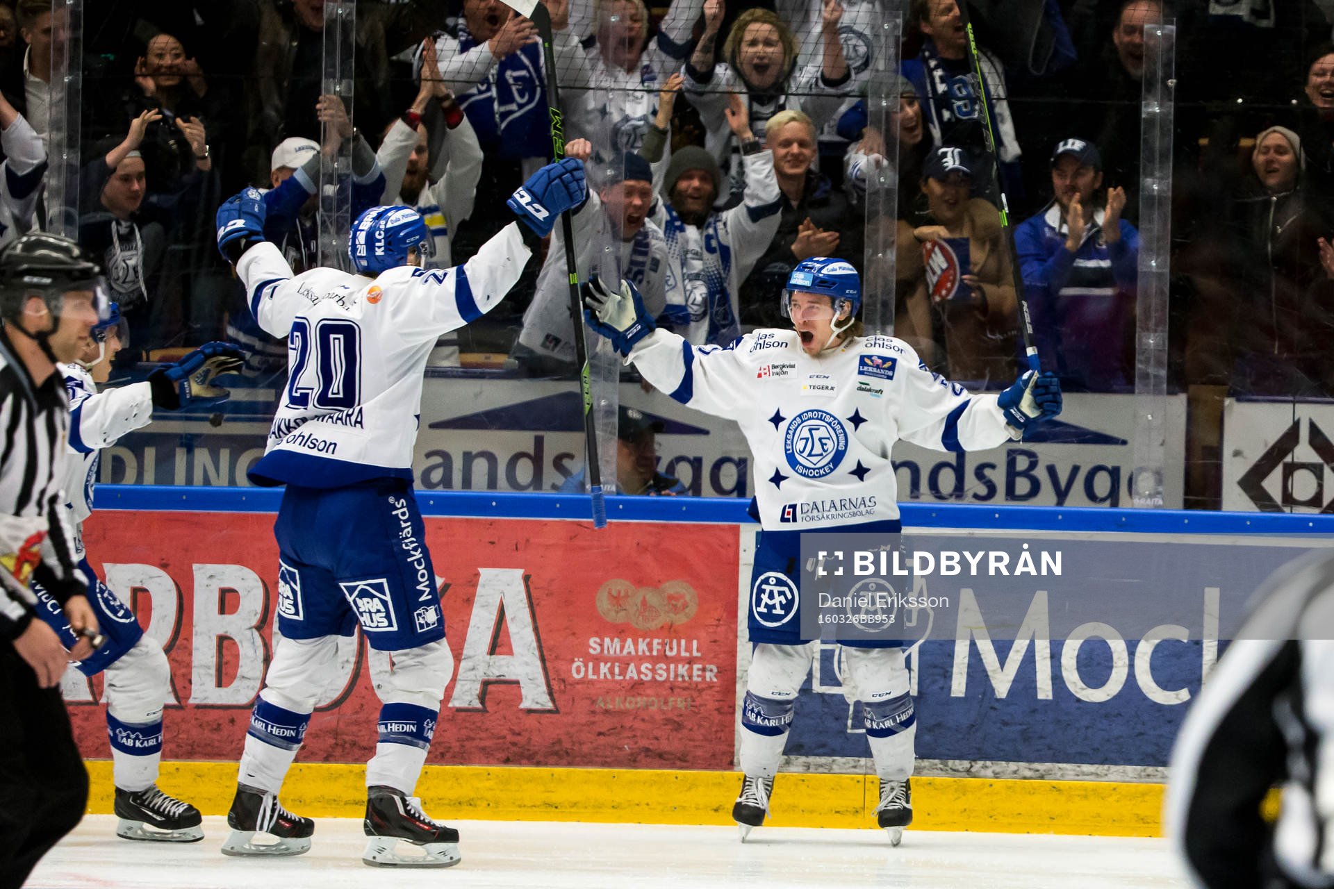 Leksands Brock Montpetit Tommi Paakkolanvaara jublar