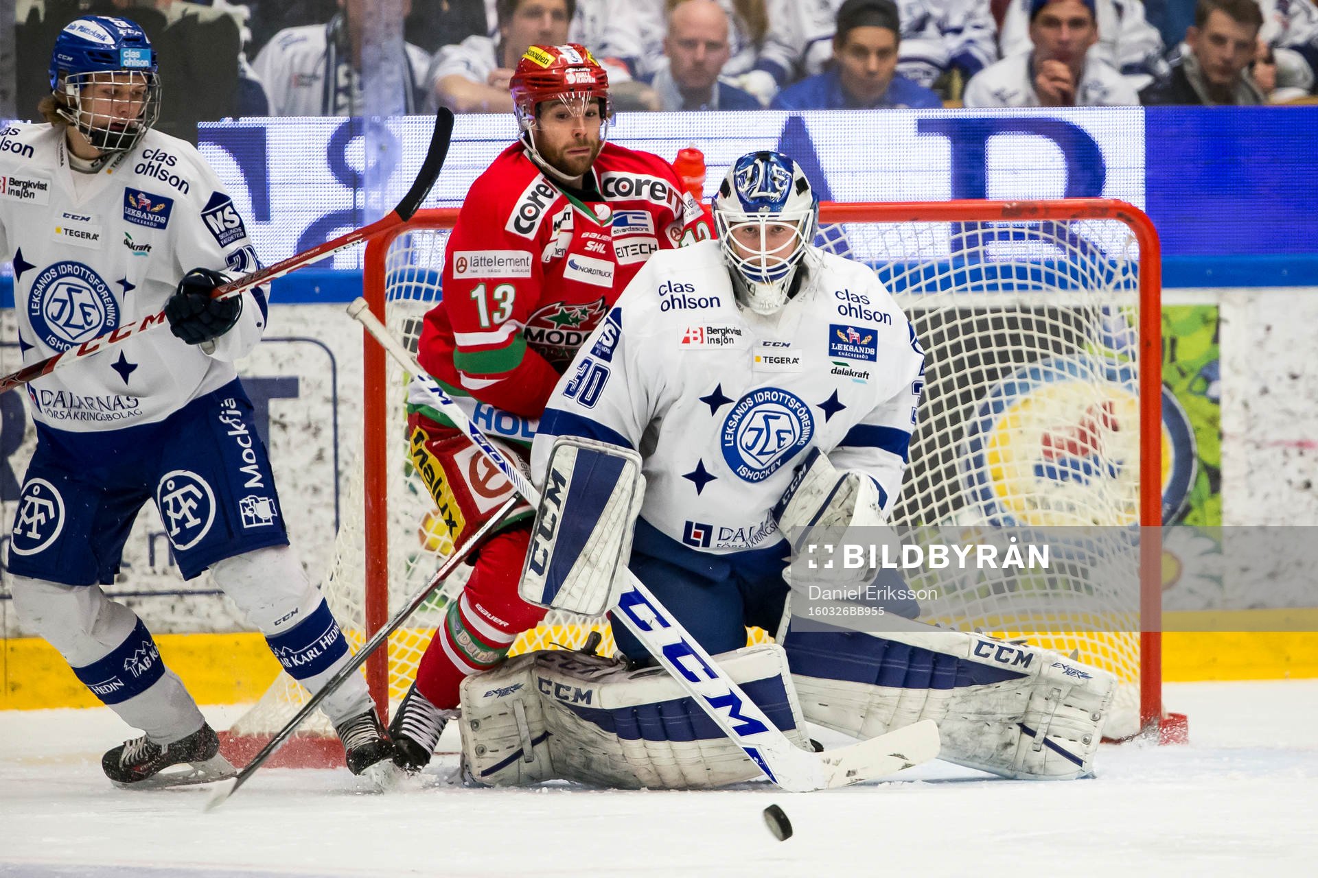 Leksands målvakt Henrik Haukeland Modos Bill Thomas  i