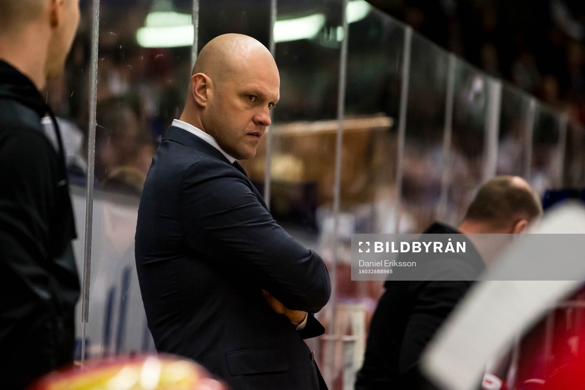 Modos tränare Andreas Johansson  i ishockeymatchen i